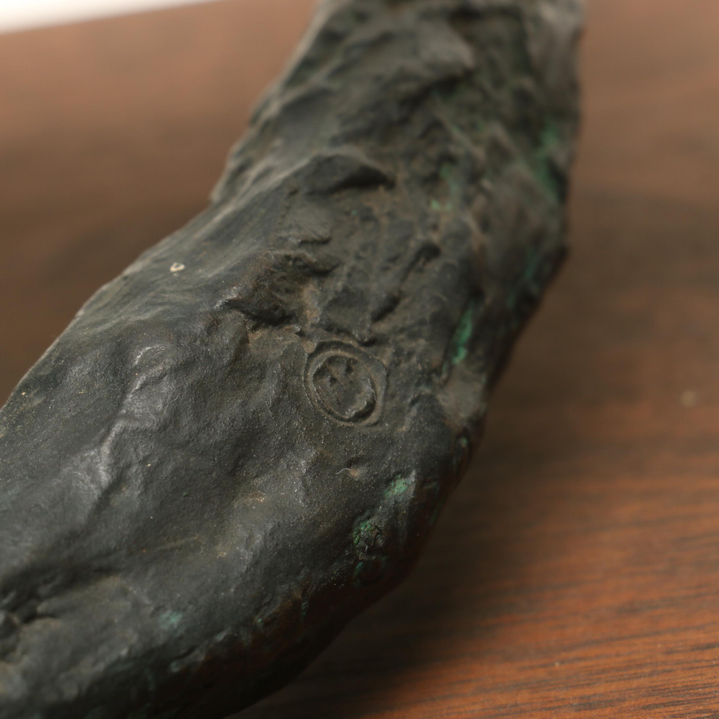 Trevor Southey Bronze and Walnut Sculpture "Earth Entry"