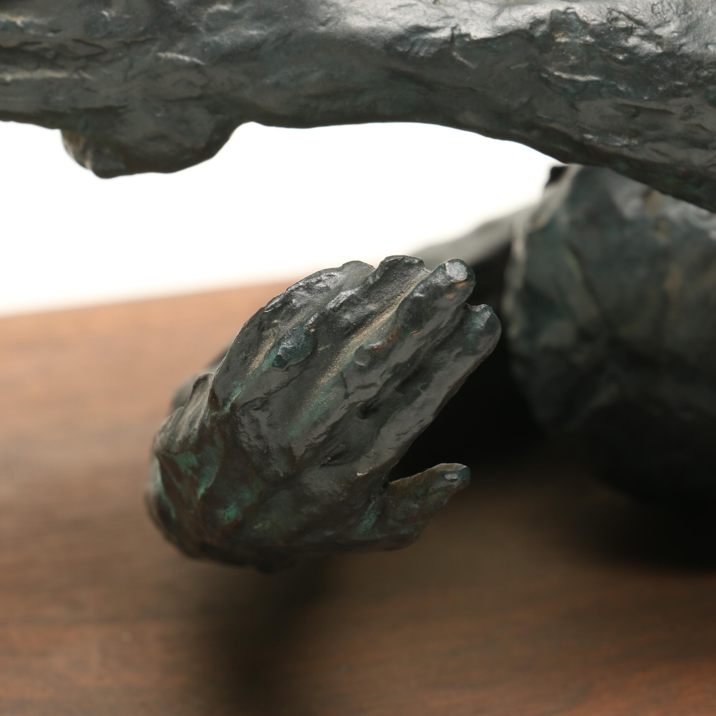 Trevor Southey Bronze and Walnut Sculpture "Earth Entry"