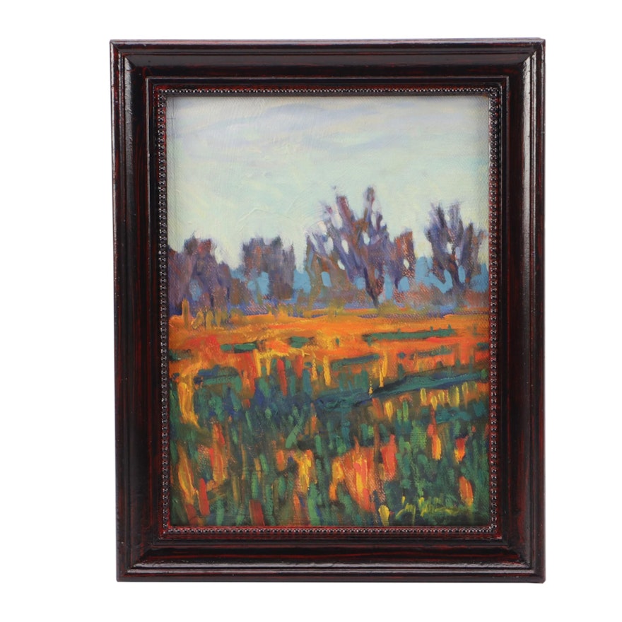 Jay Wilford Oil Landscape Painting of Meadow