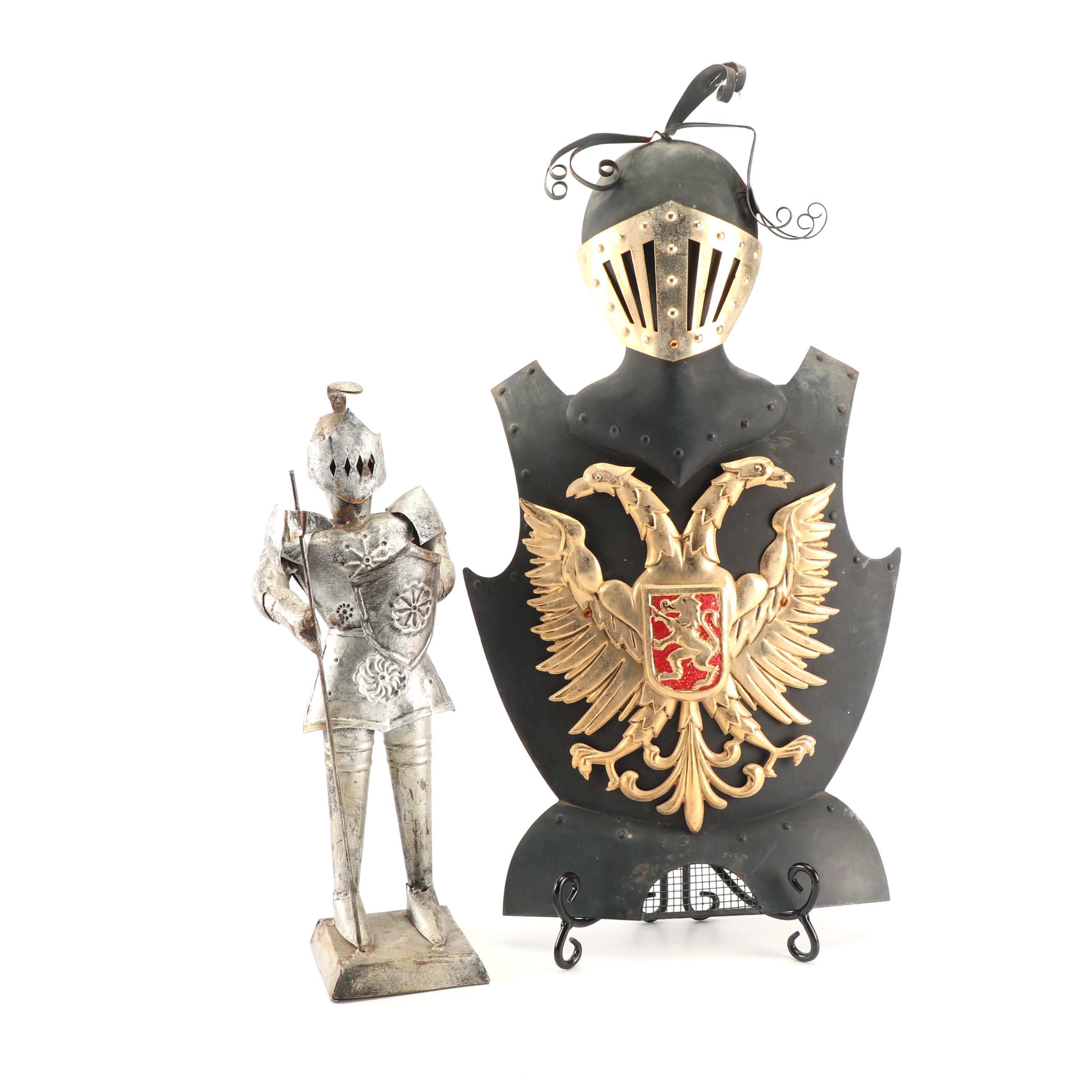 Medieval Knight Themed Metal Shelf and Wall Decor