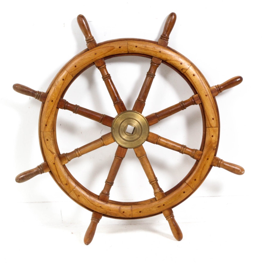 Decorative Wooden Ship's Wheel