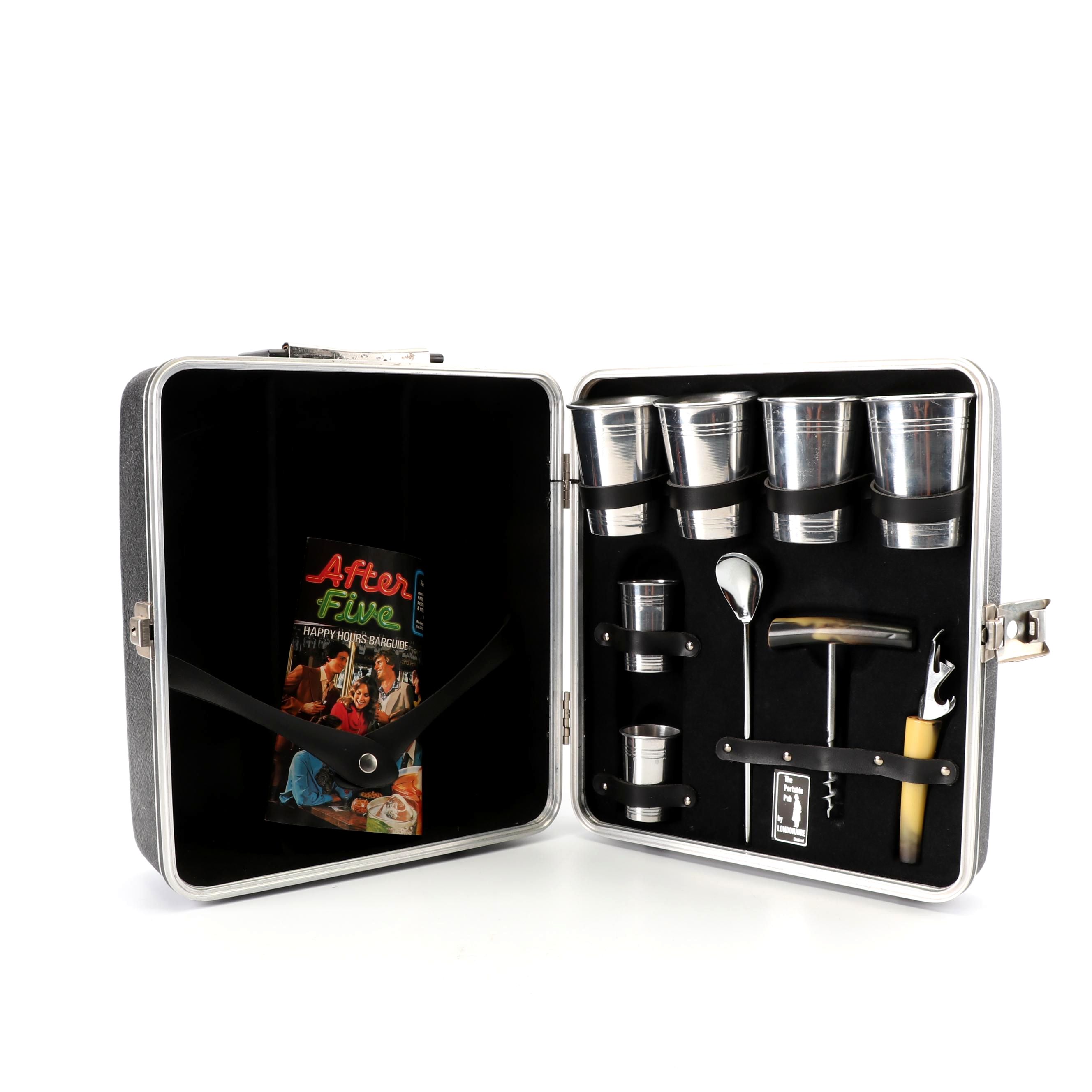 Vintage "The Portable Pub" Liquor Travel Set by Londonaire