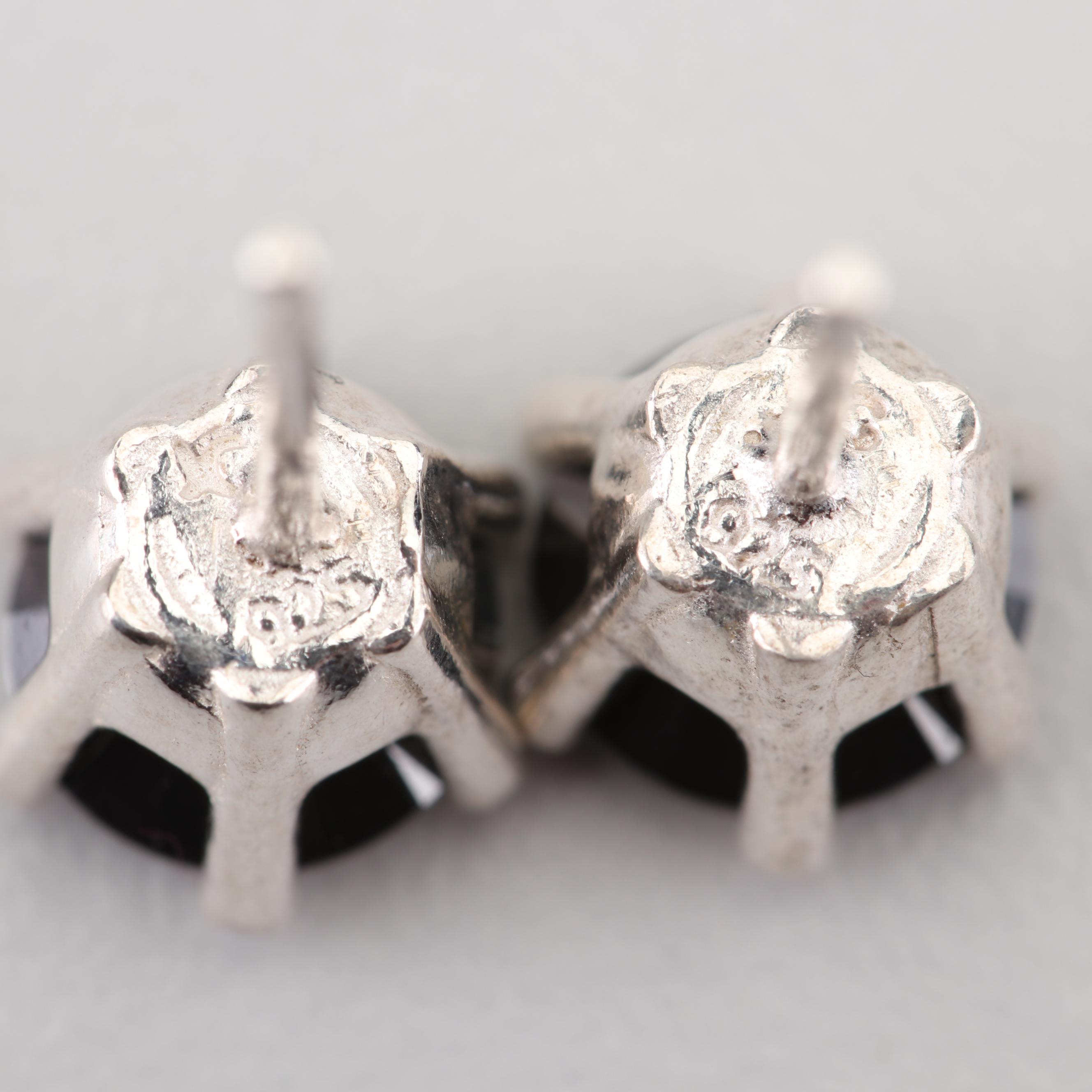 Sterling Silver 2.52 CTW Black Diamond Stud Earrings