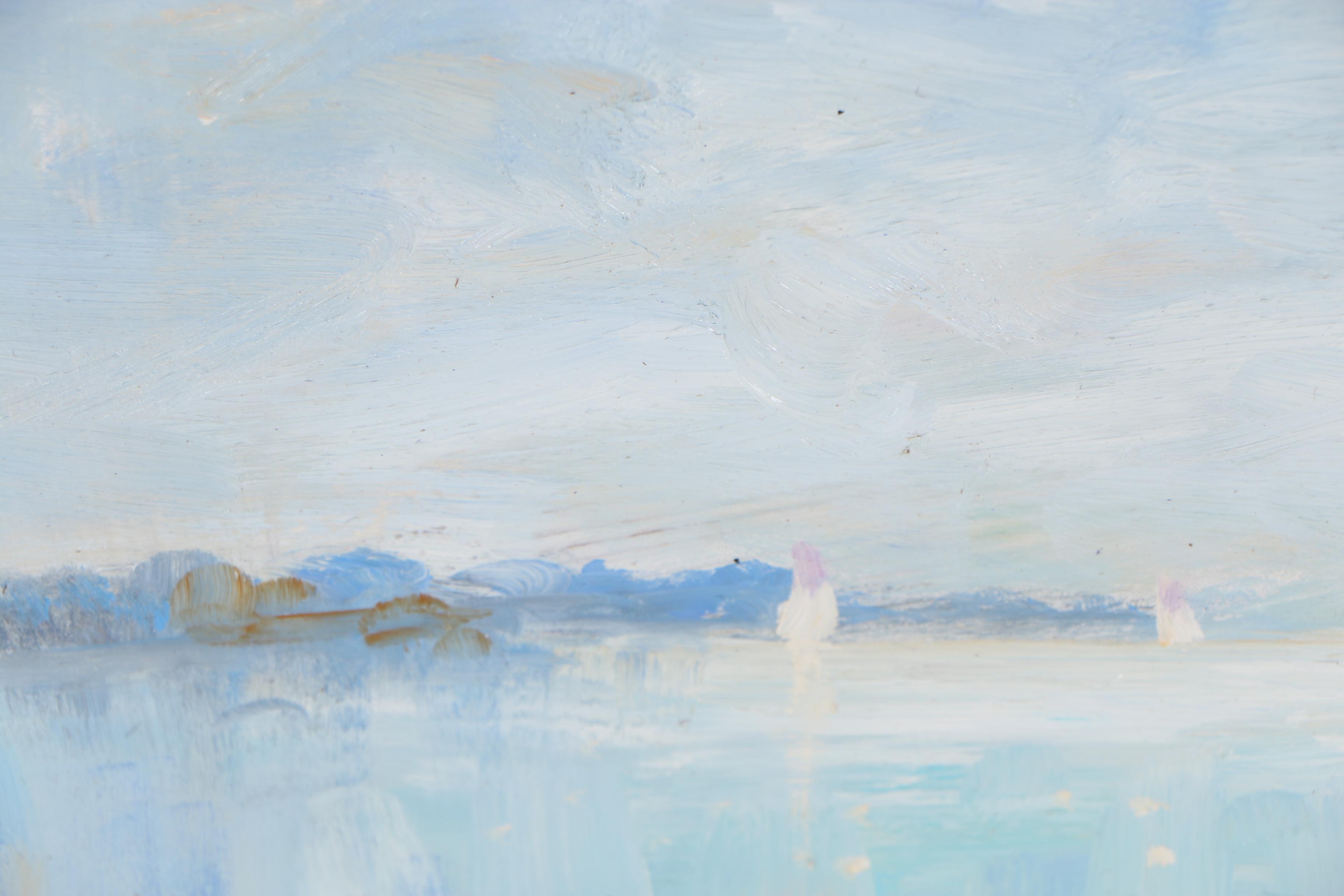 Nino Pippa Oil Painting "Oise River - Sailboats and Seagulls"