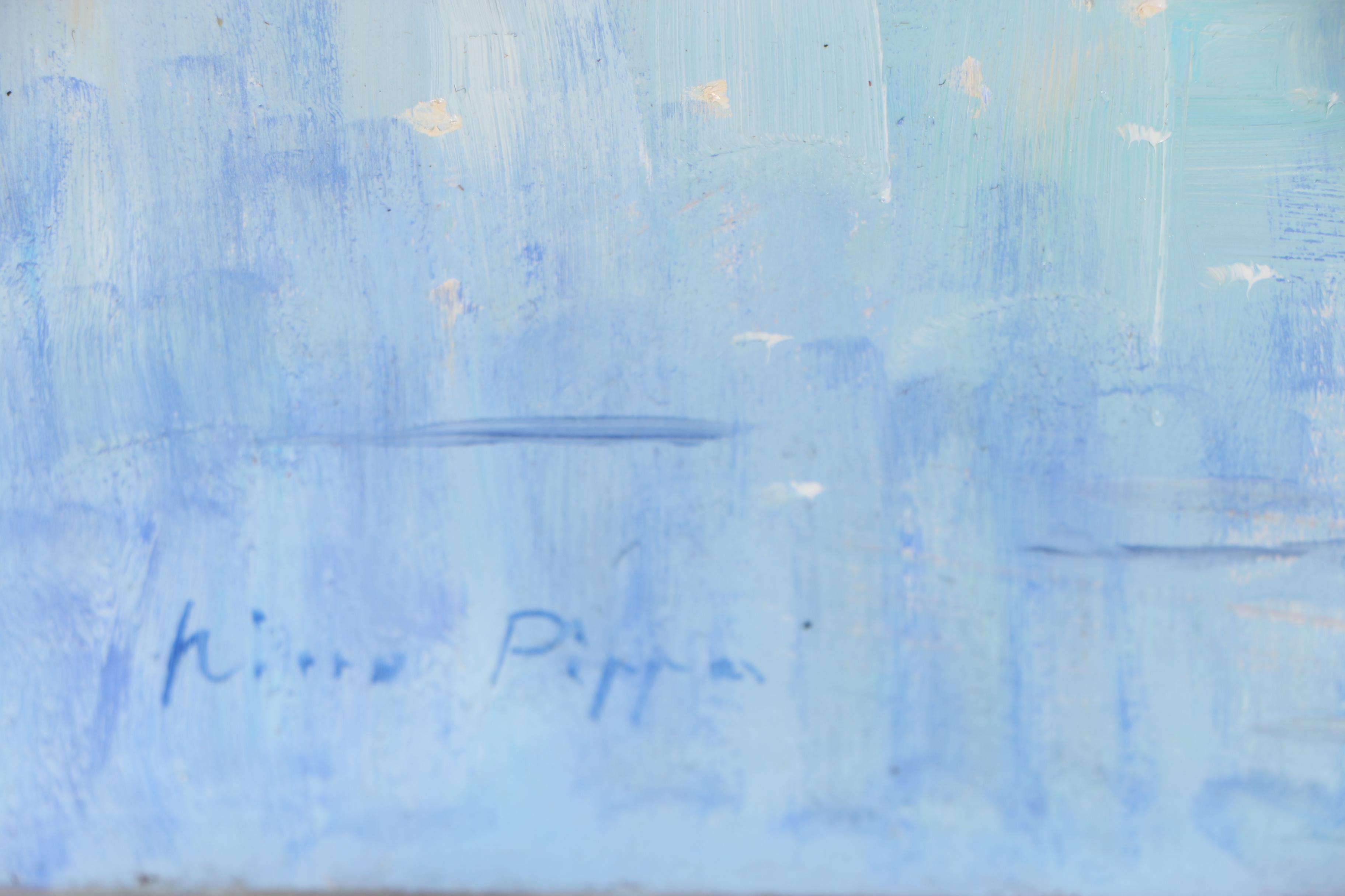 Nino Pippa Oil Painting "Oise River - Sailboats and Seagulls"