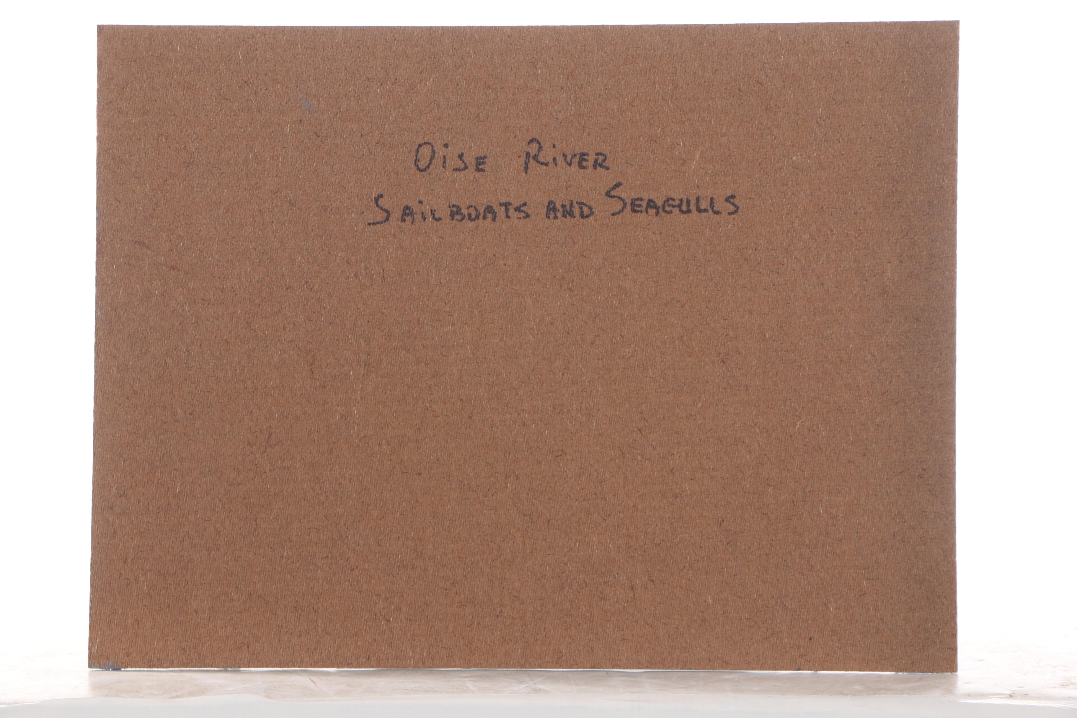 Nino Pippa Oil Painting "Oise River - Sailboats and Seagulls"