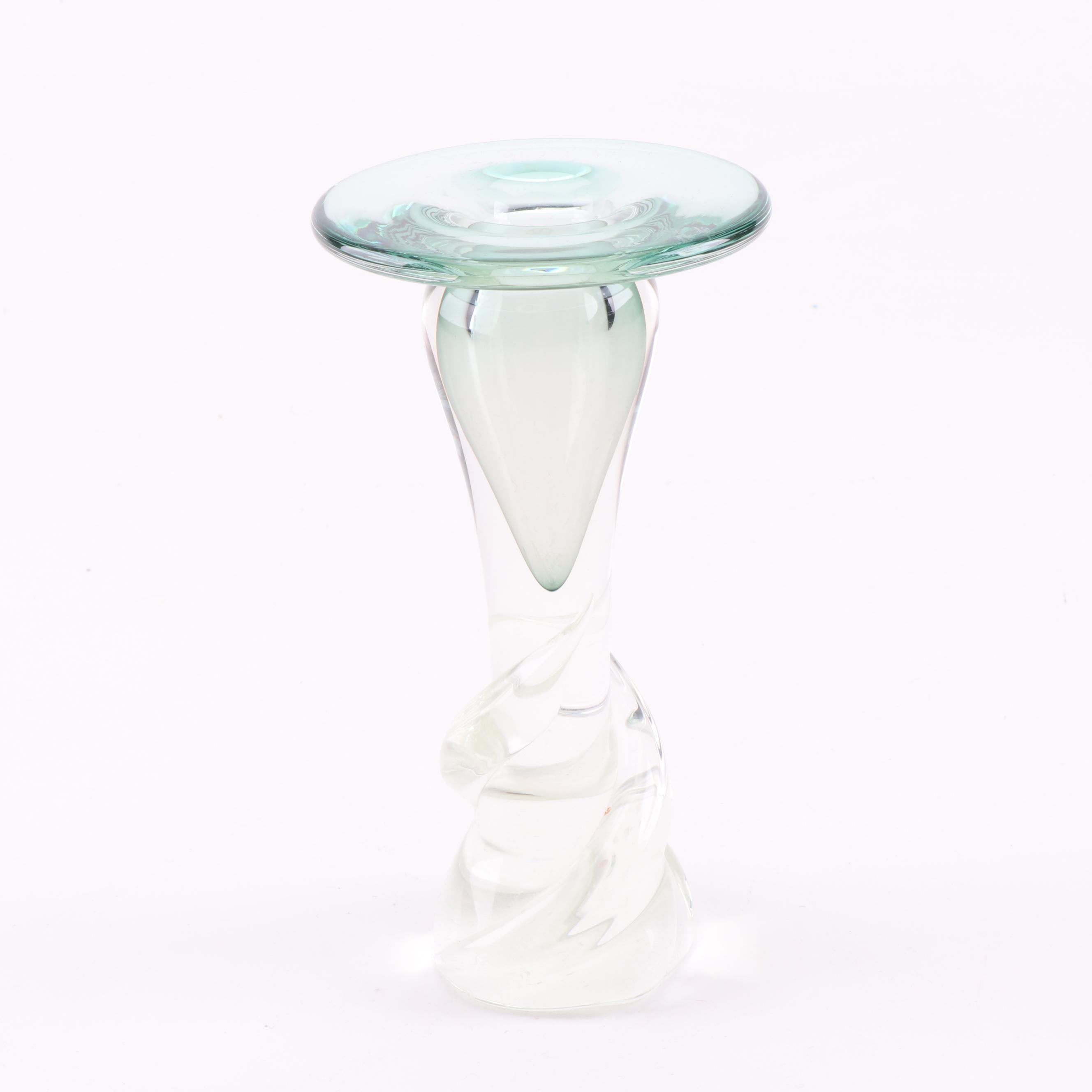 Miller Rogaska Bud Vase and Matthew Buechner Art Glass Candleholder