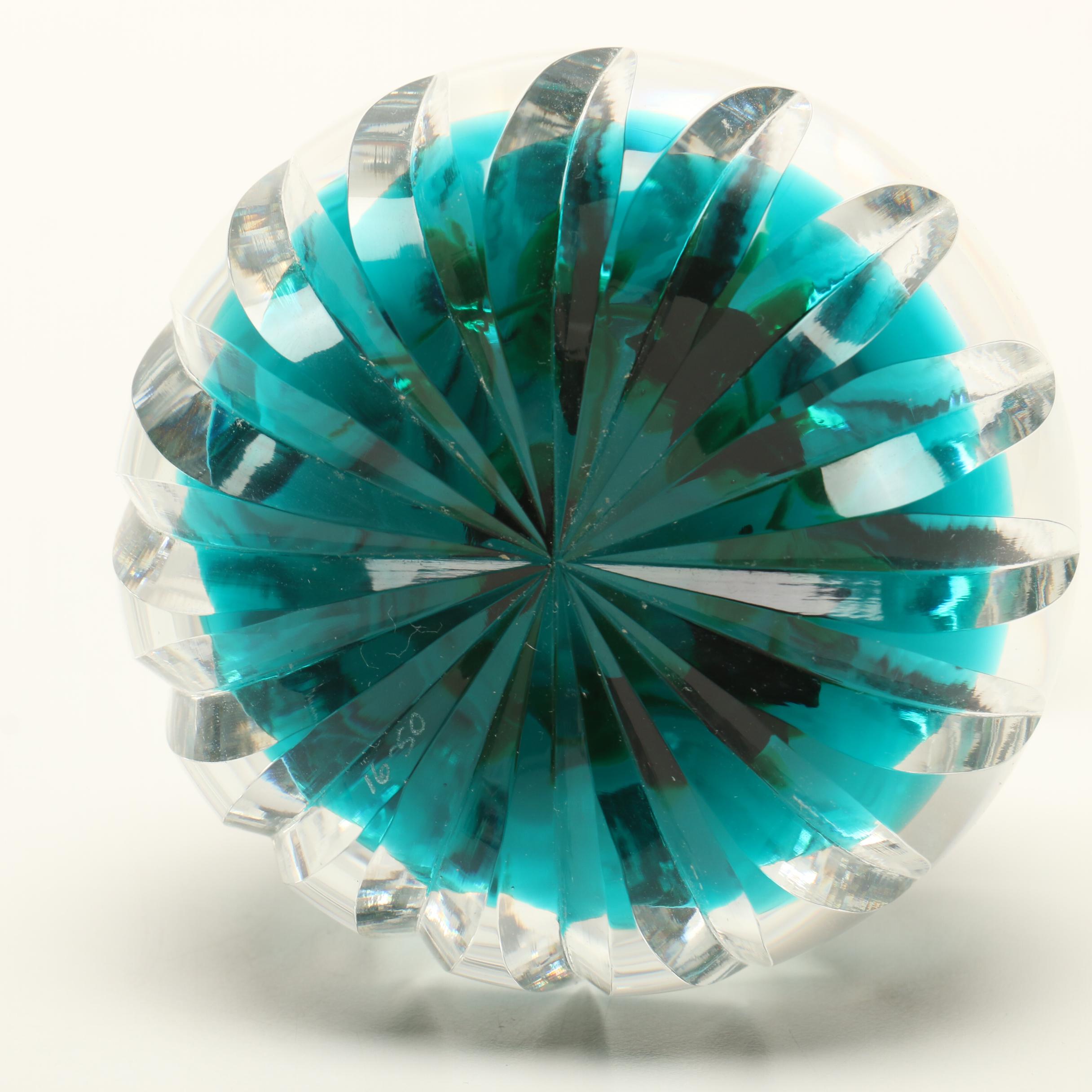 Caithness Whitefriars Crystal Perfume Bottle and Paperweight in Case