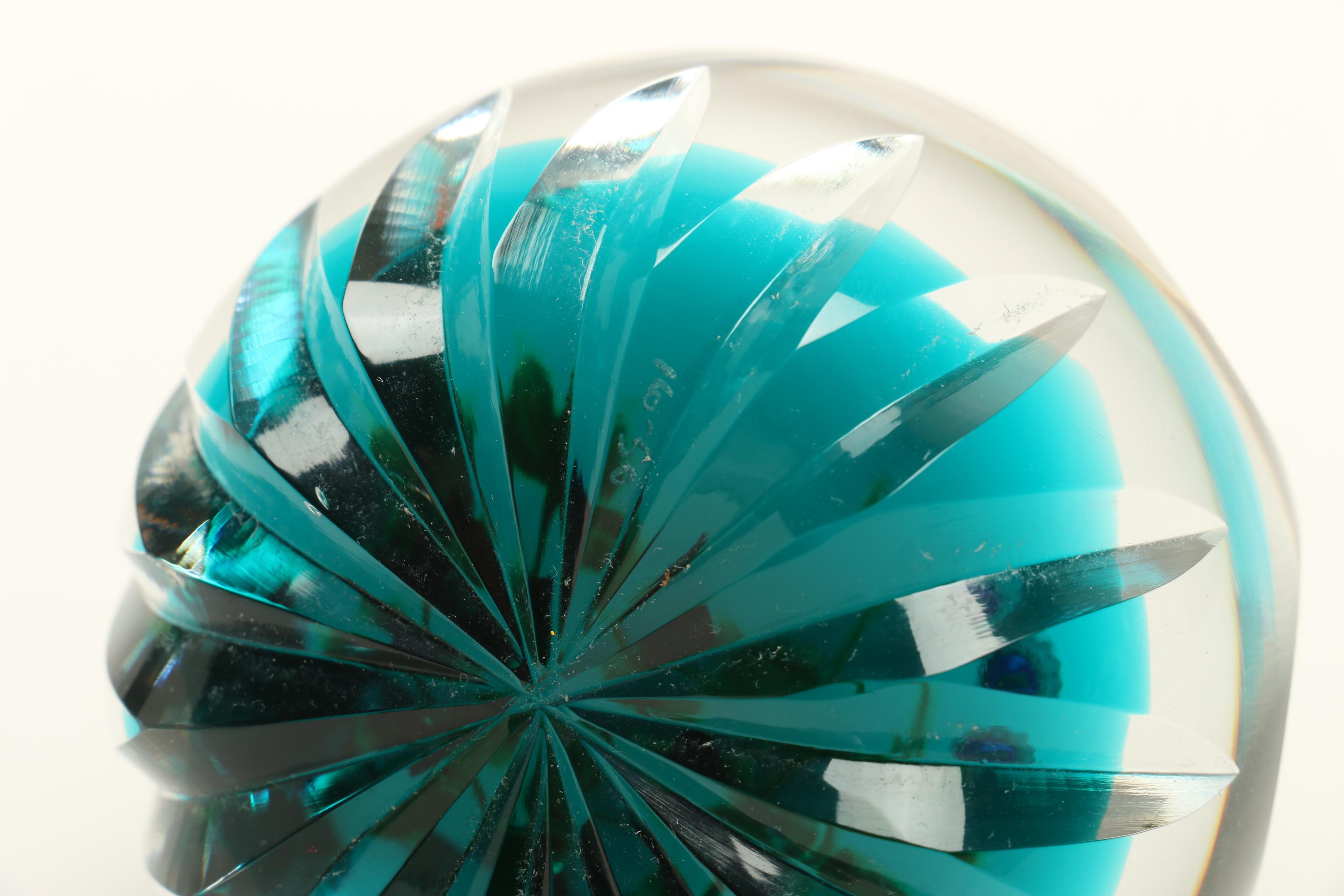 Caithness Whitefriars Crystal Perfume Bottle and Paperweight in Case