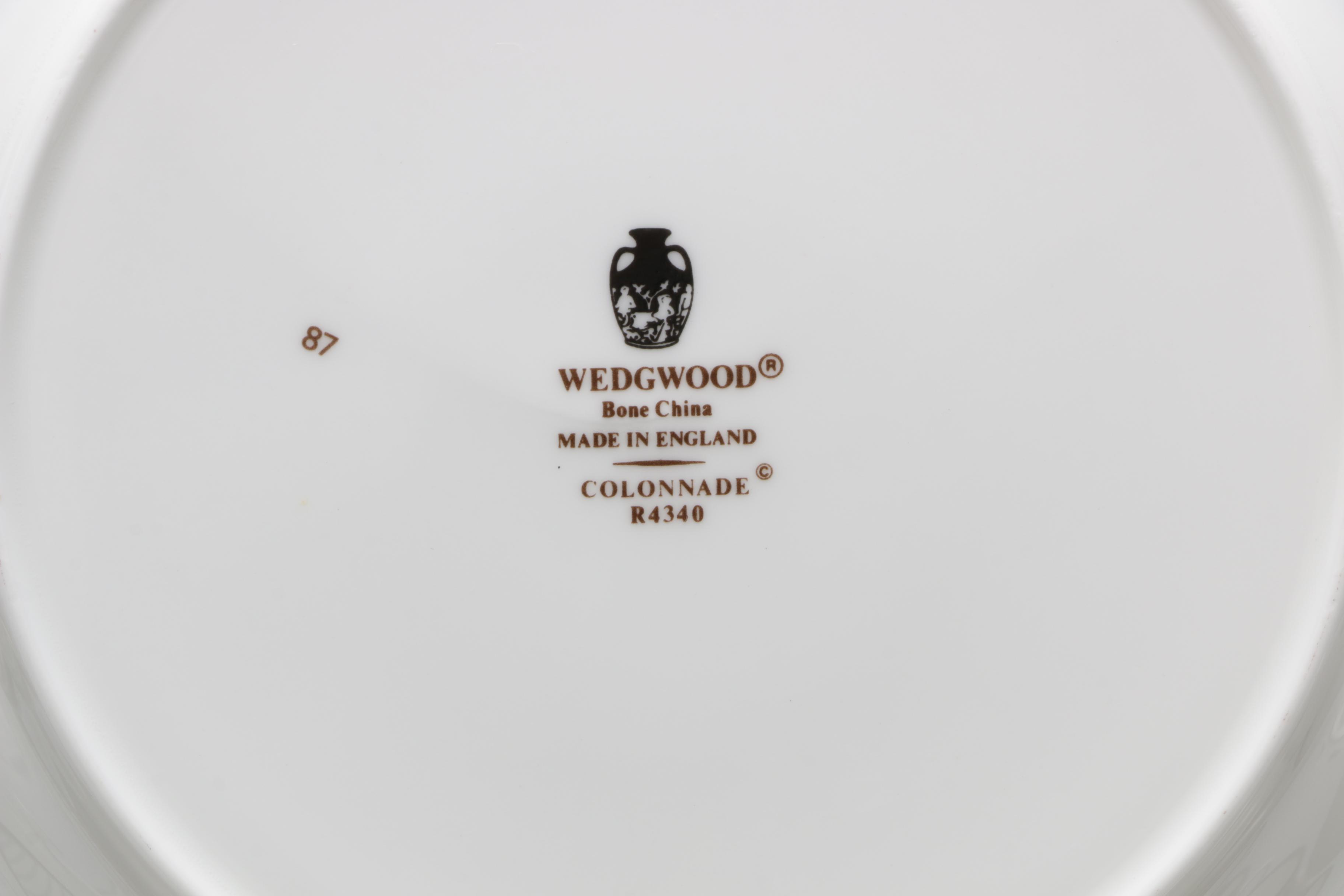 Wedgwood "Colonnade Black" Pattern Bone China Dinnerware