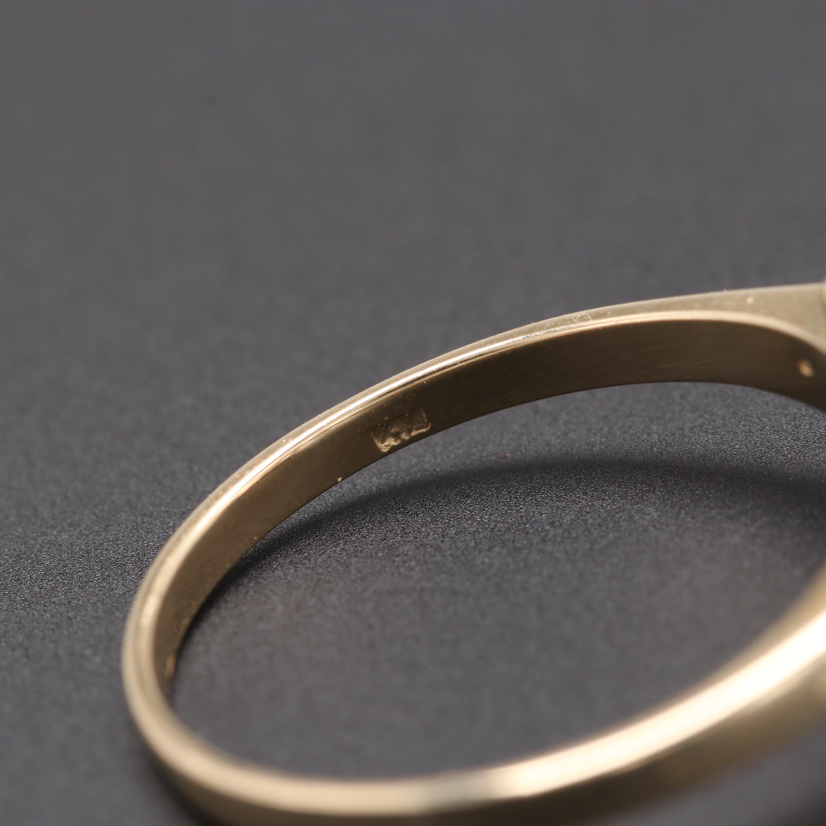 14K Yellow Gold Morganite and Diamond Ring