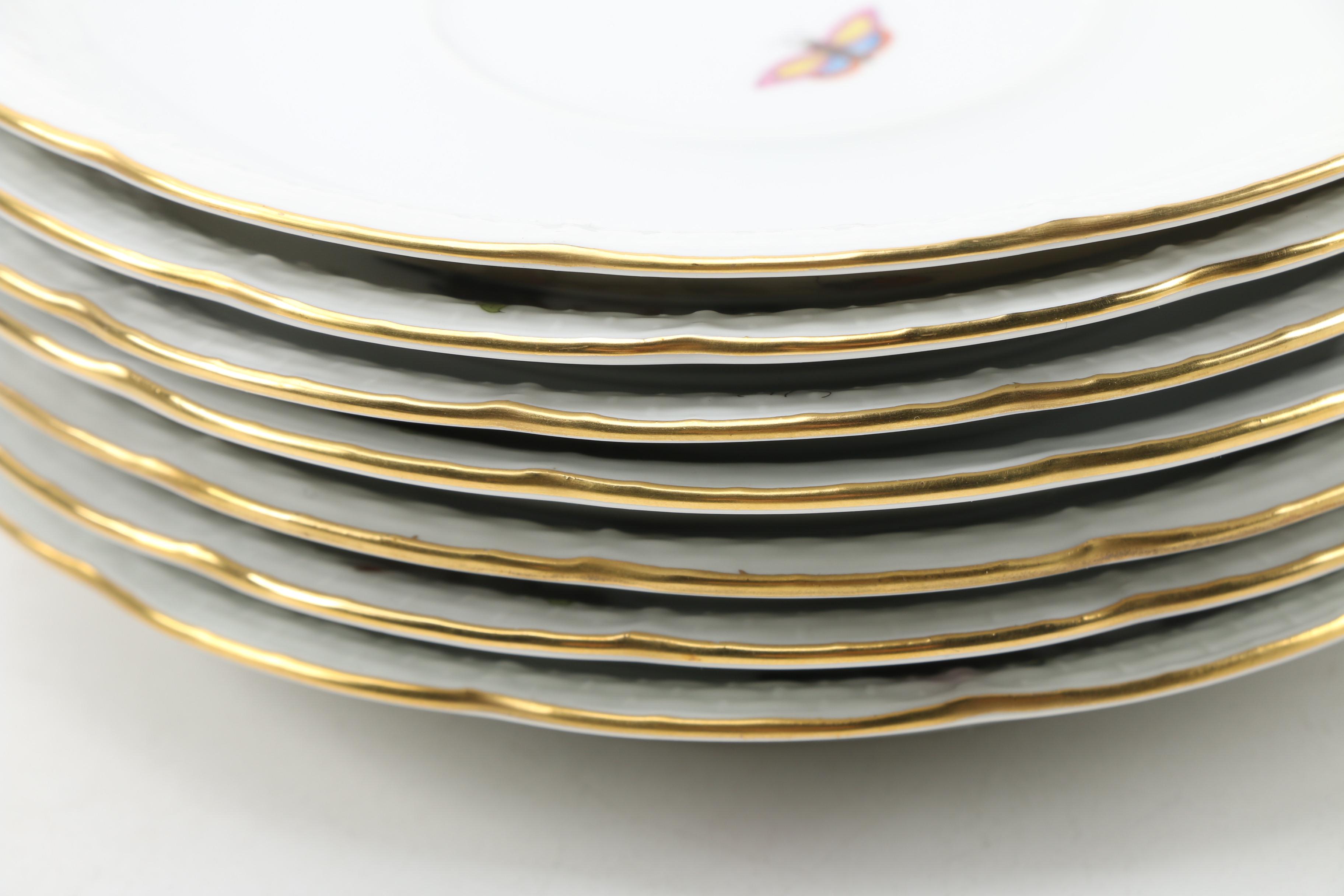 Herend "Rothschild Bird" Porcelain Teacups and Saucers