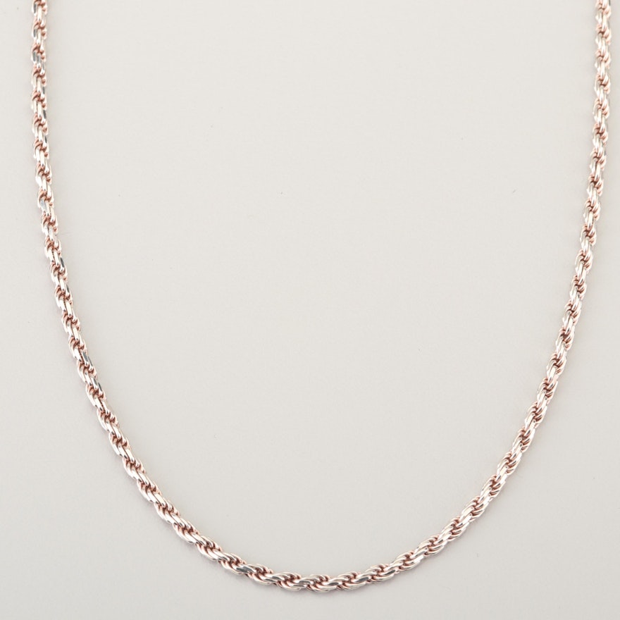 Sterling Silver Rope Chain Necklace