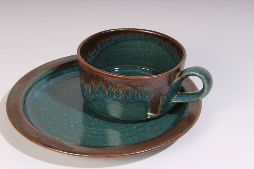 Douglas Ferguson for Pigeon Forge Pottery Oversized Cups and Saucers