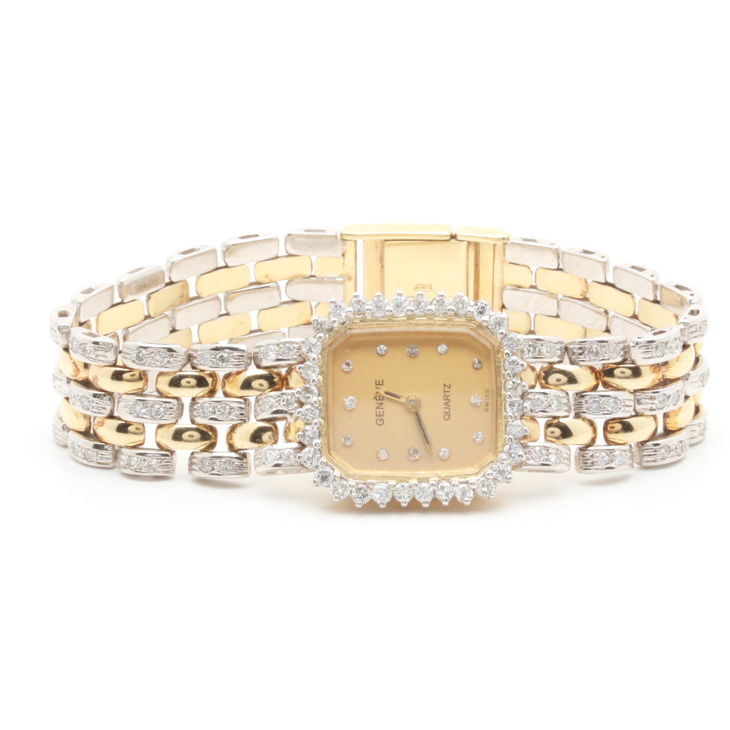 Geneve 14K Yellow Gold 2.75 CTW Diamond Watch