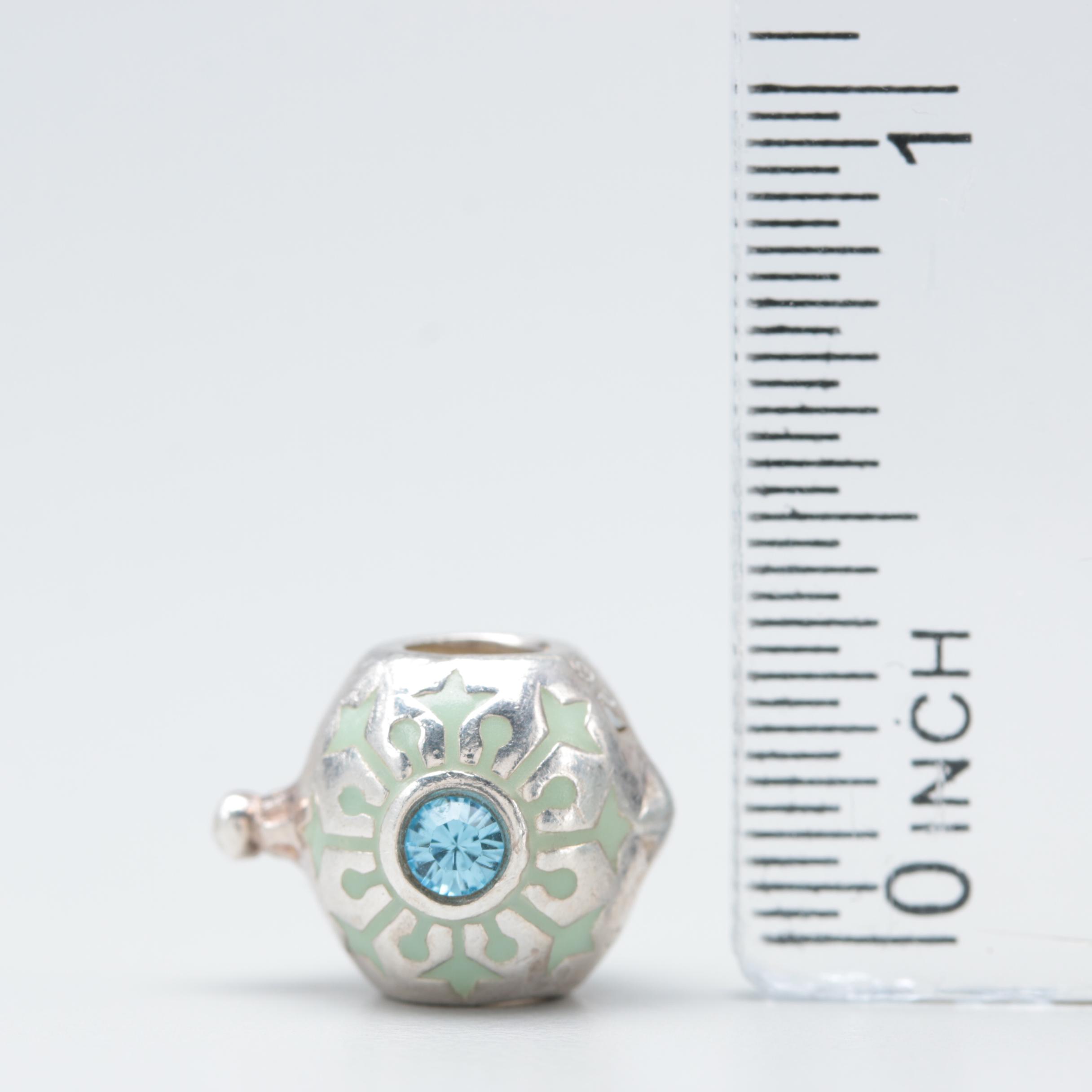 Sterling Silver Chamilia and NFL Charms Including Enamel and Glass Crystal