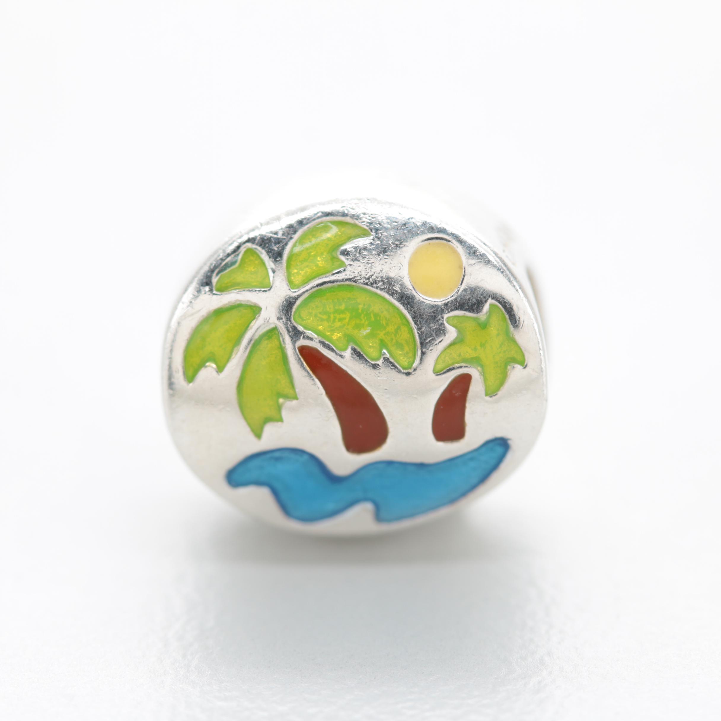 Sterling Silver Chamilia and NFL Charms Including Enamel and Glass Crystal