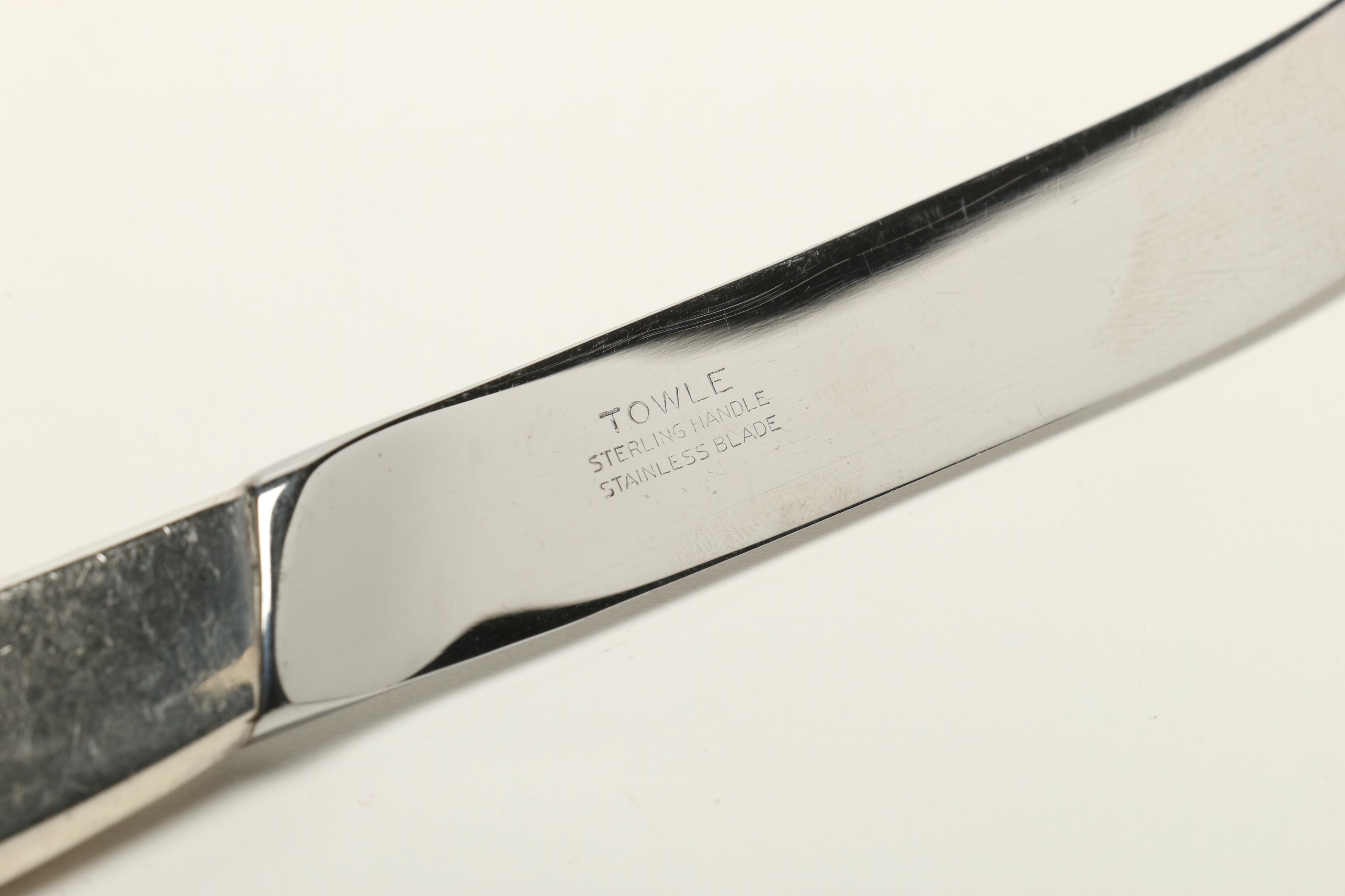 Towle Sterling Silver "Contour" Flatware Set in Vintage "Cameo" Flatware Case