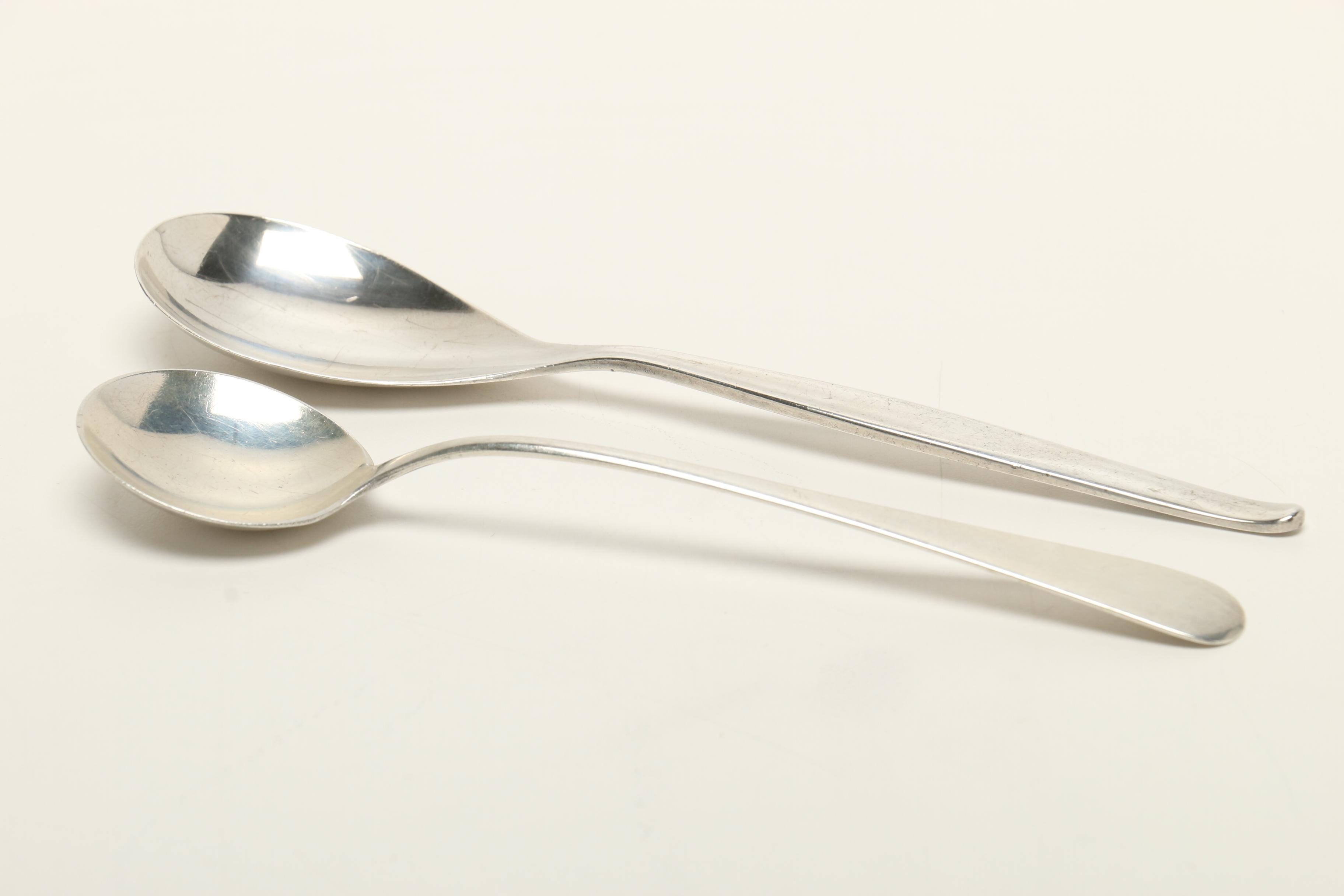 Towle Sterling Silver "Contour" Flatware Set in Vintage "Cameo" Flatware Case