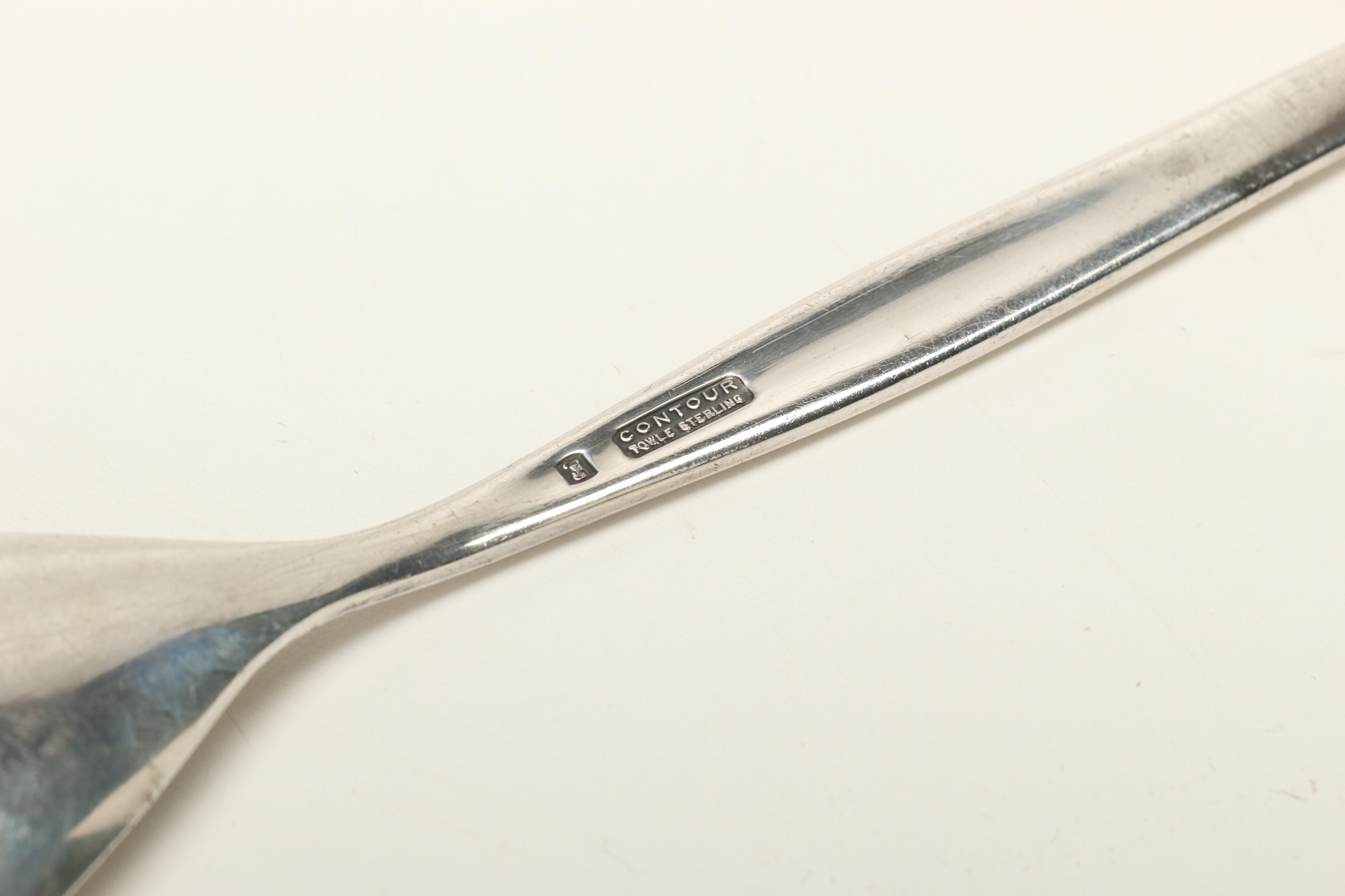 Towle Sterling Silver "Contour" Flatware Set in Vintage "Cameo" Flatware Case