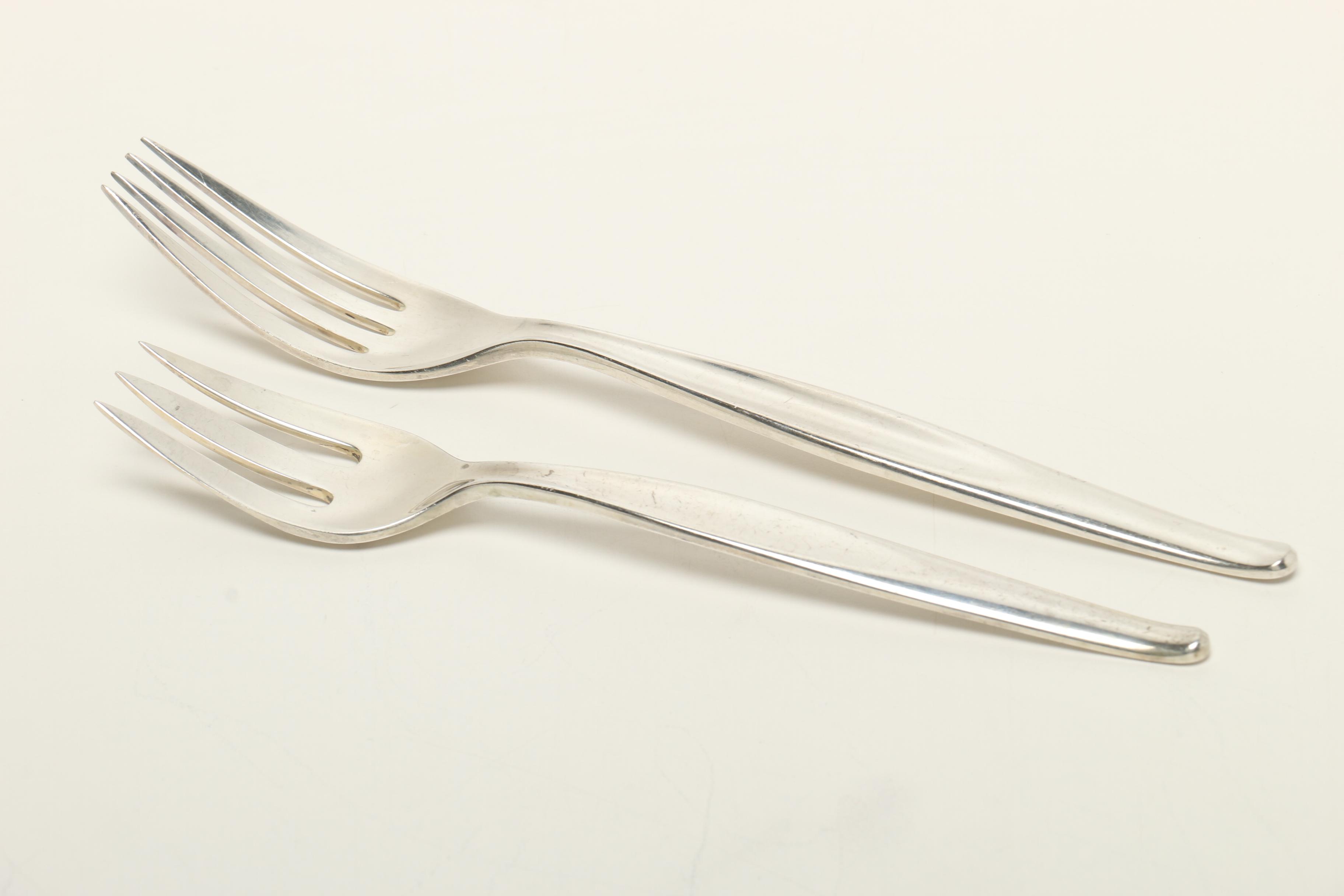 Towle Sterling Silver "Contour" Flatware Set in Vintage "Cameo" Flatware Case