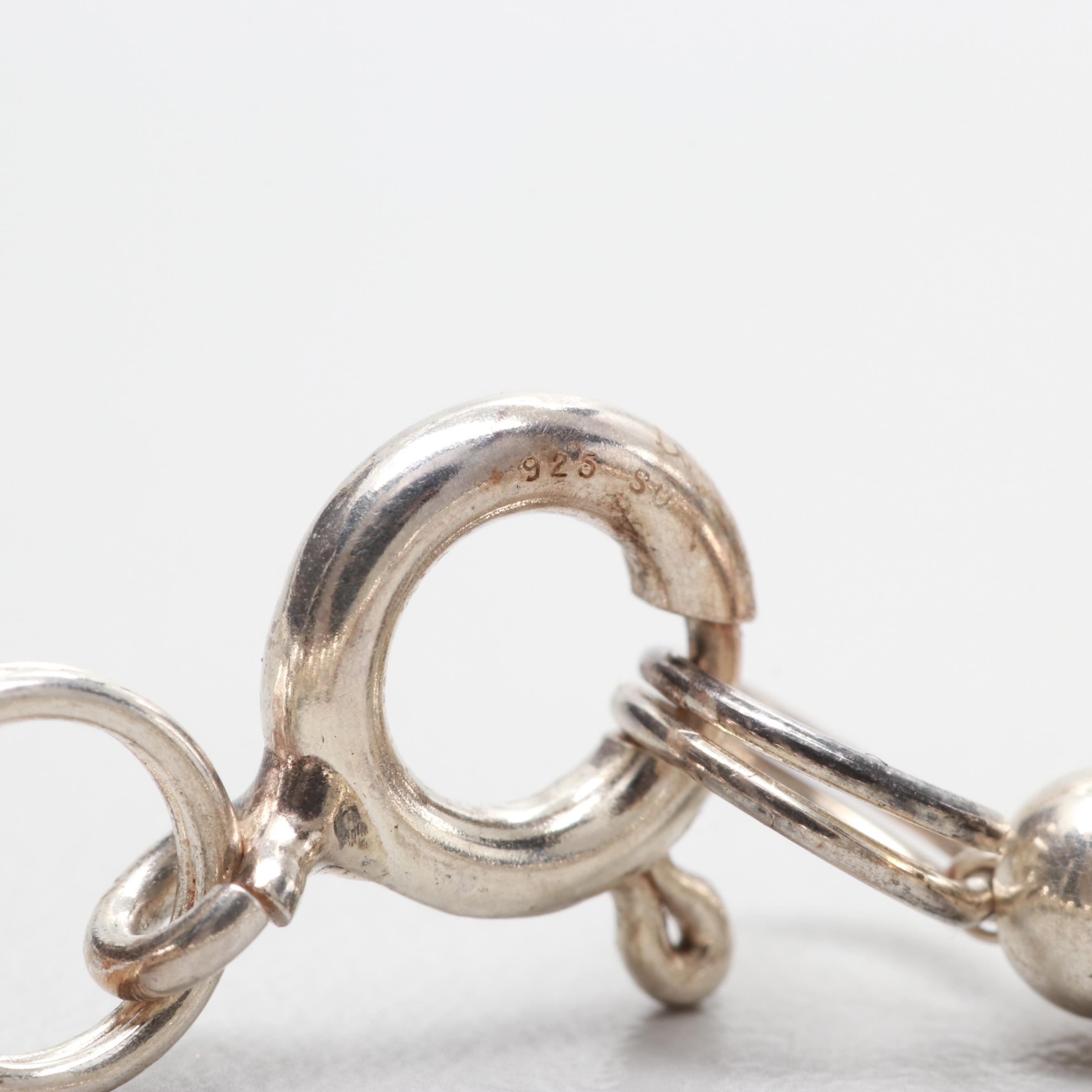 Sterling Silver Bracelet and Necklaces Including Serpentine