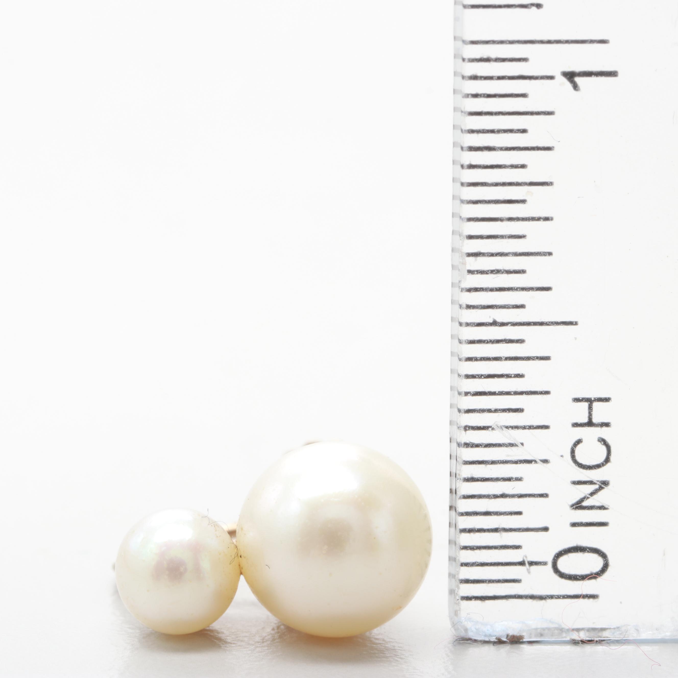 14K Yellow Gold Cultured Pearl Earrings