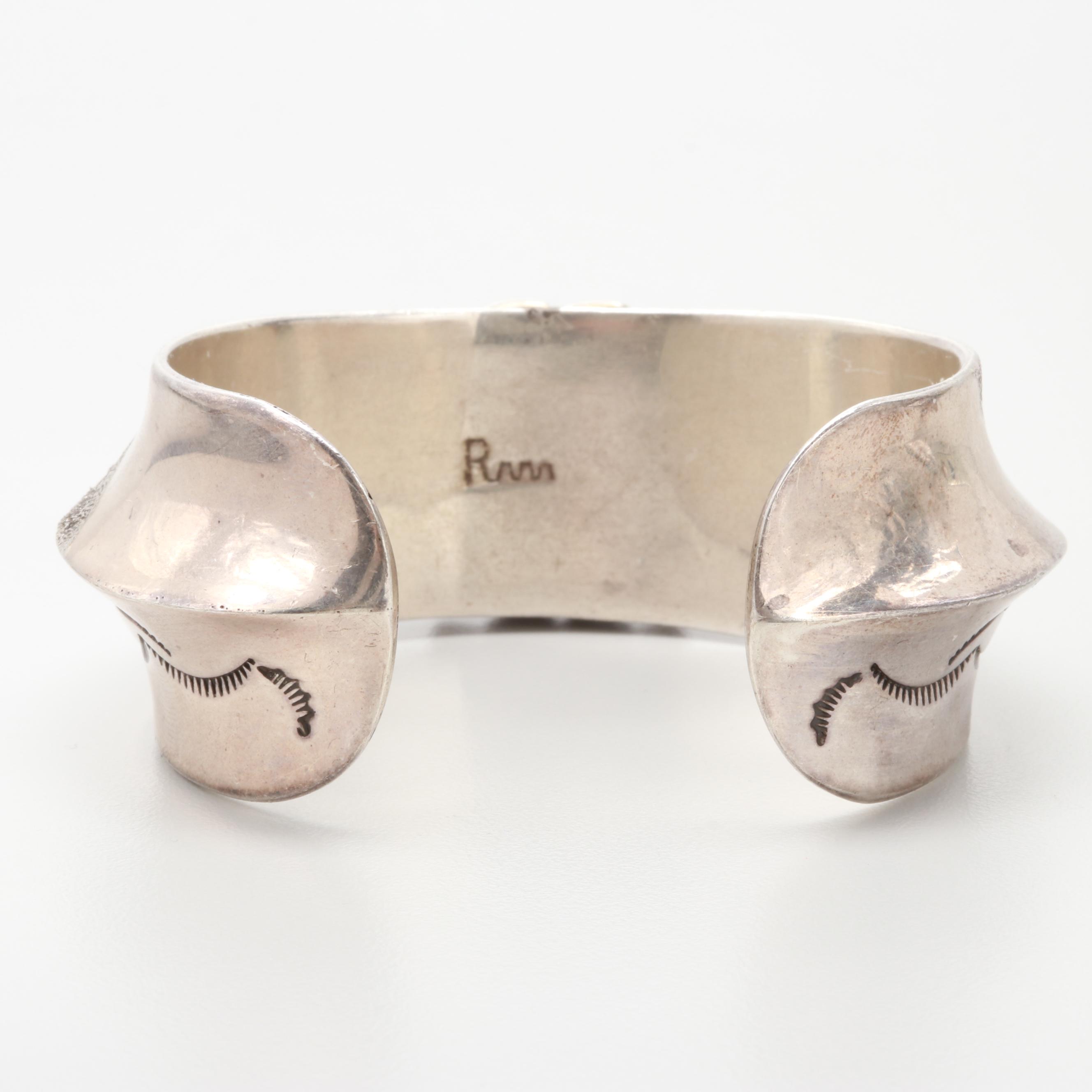 Redwater Navajo Diné Sterling Silver Turquoise Cuff