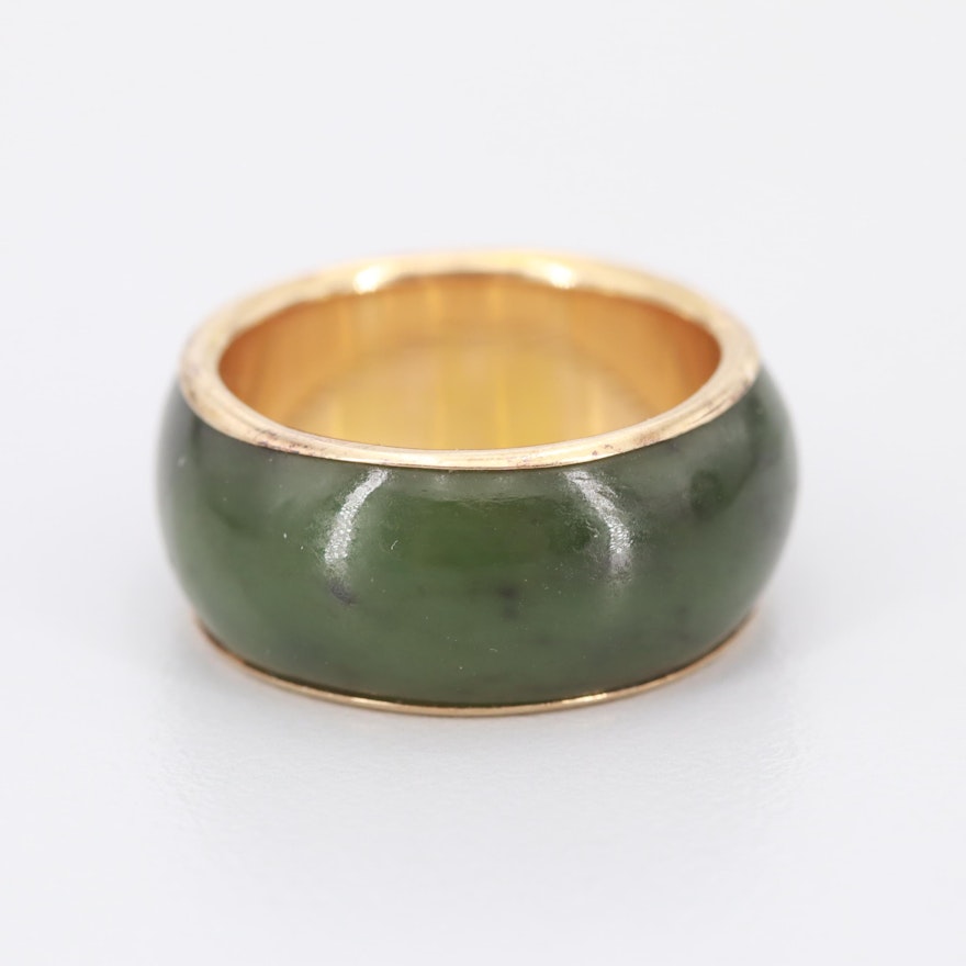 14K Yellow Gold Nephrite Ring