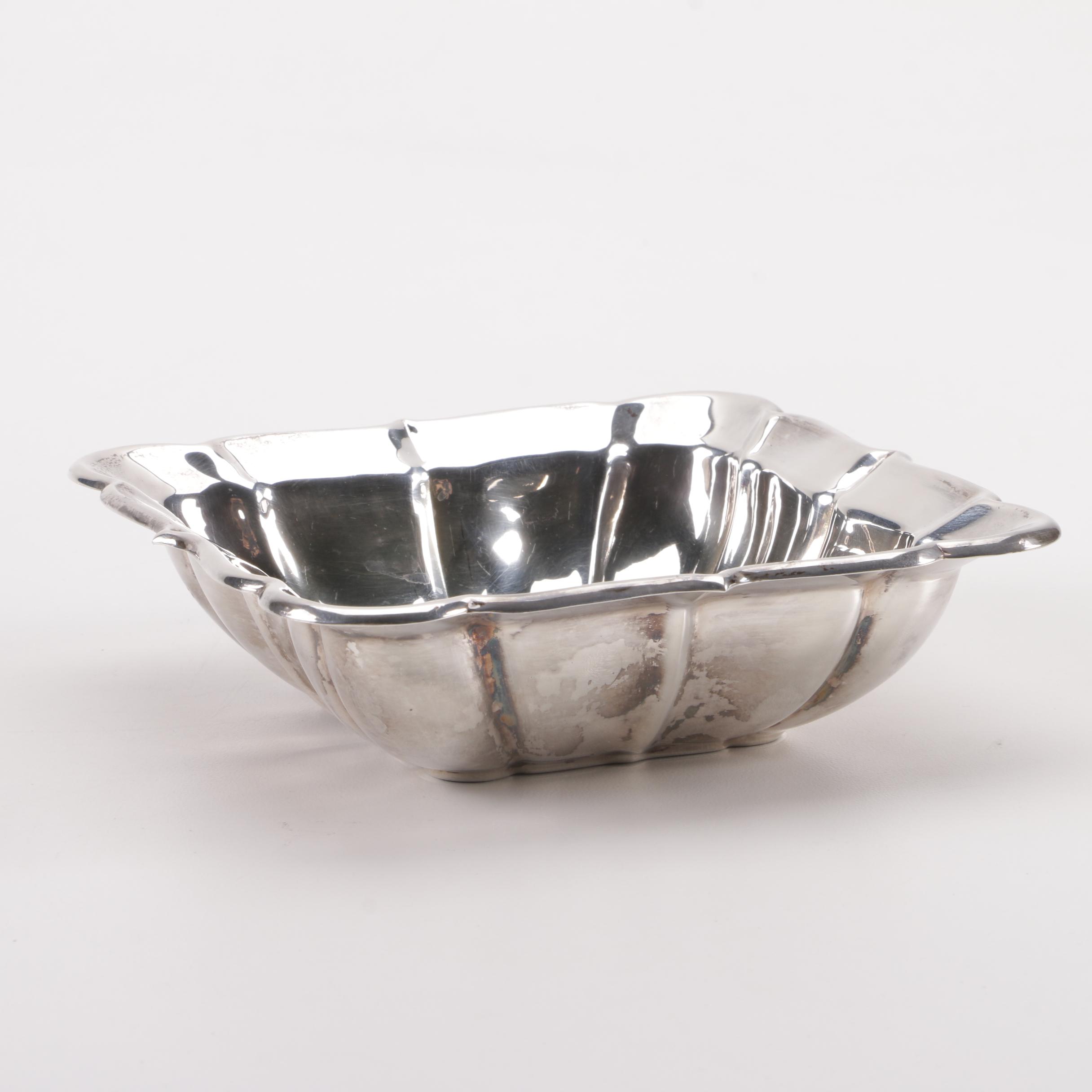 Fisher "Duncan" Silver Plate Bon Bon Bowl and Weighted Sterling Compote