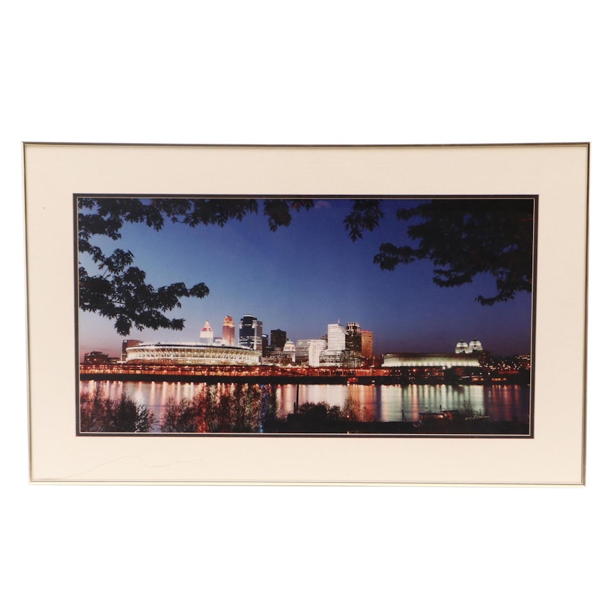 W. F. Schildman Circa 1980s Chromogenic Color Photograph of Cincinnati Skyline