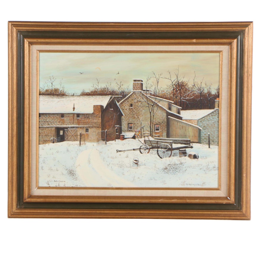 John Greco 1974 Oil Painting "The Old Homestead"