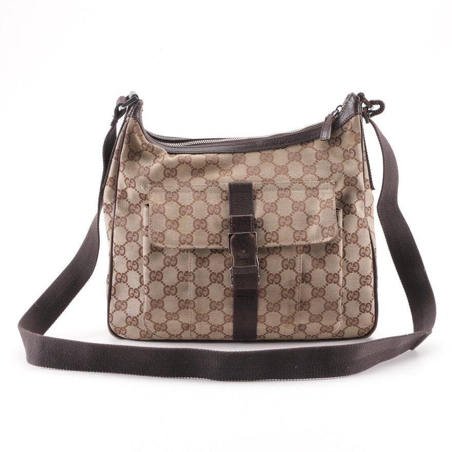 Late 20th Century Gucci GG Canvas Hobo Shoulder Bag