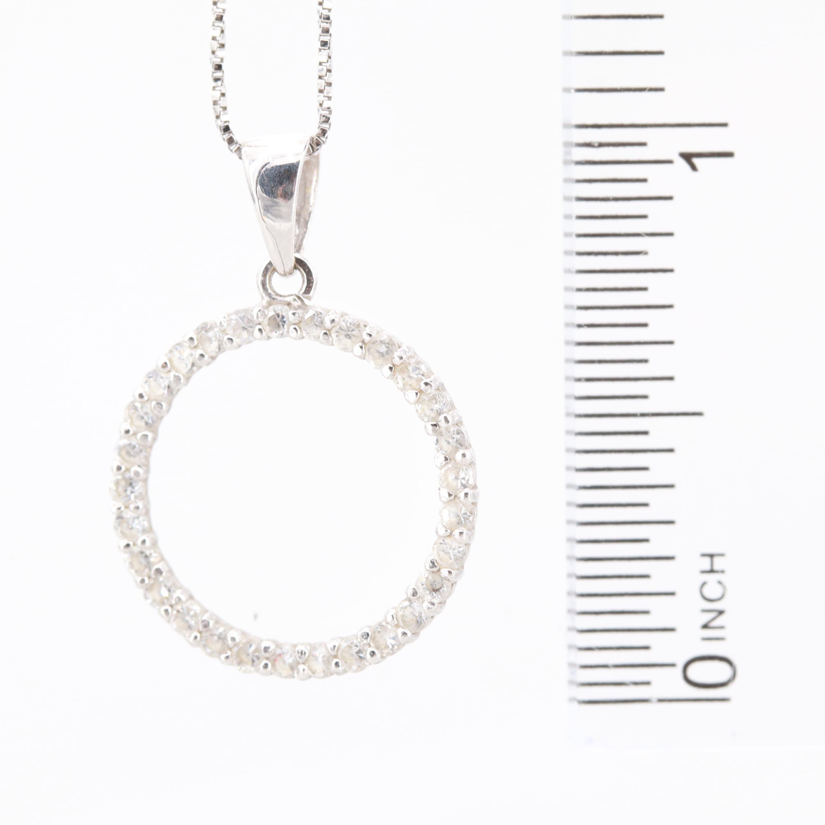 14K White Gold Cubic Zirconia Necklace