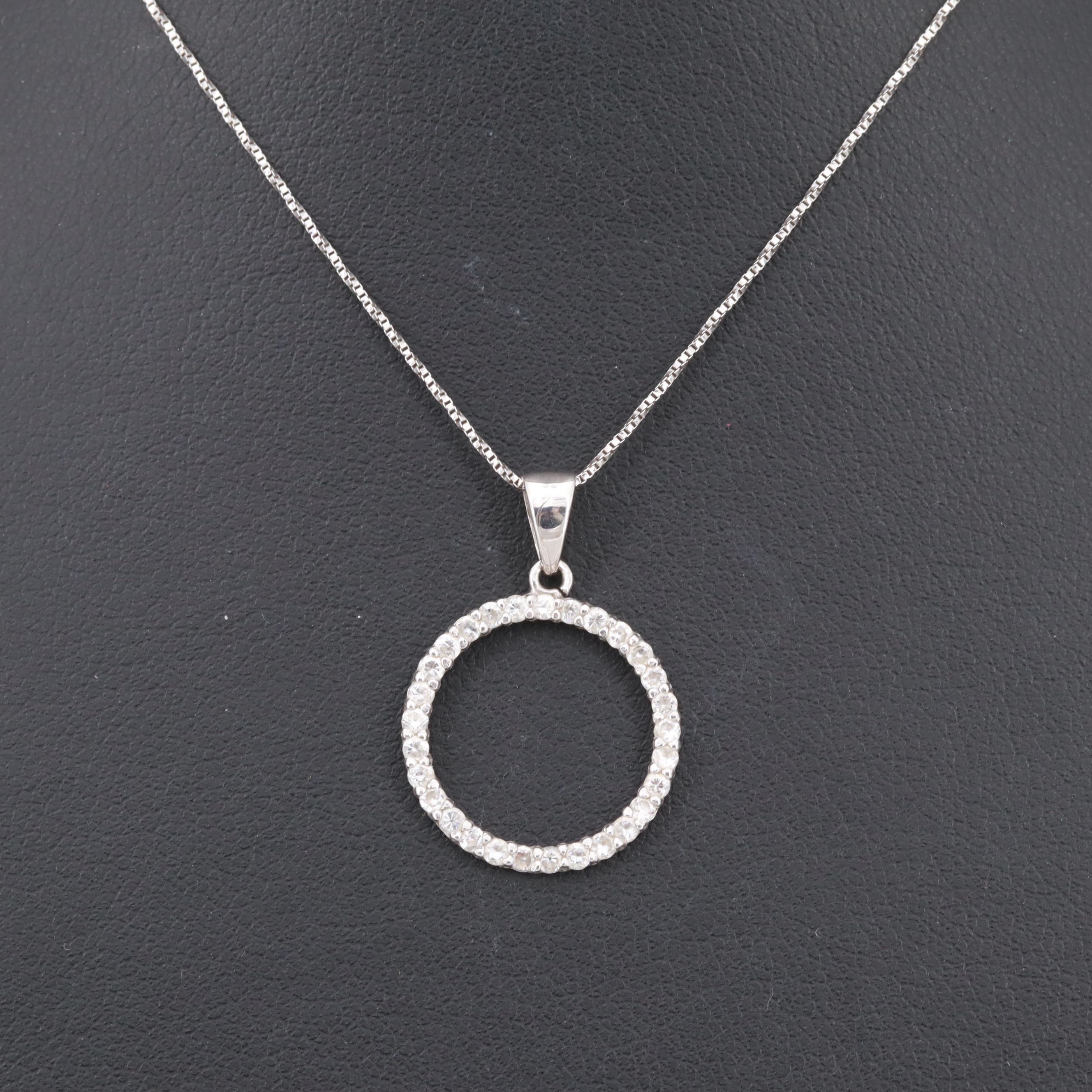 14K White Gold Cubic Zirconia Necklace