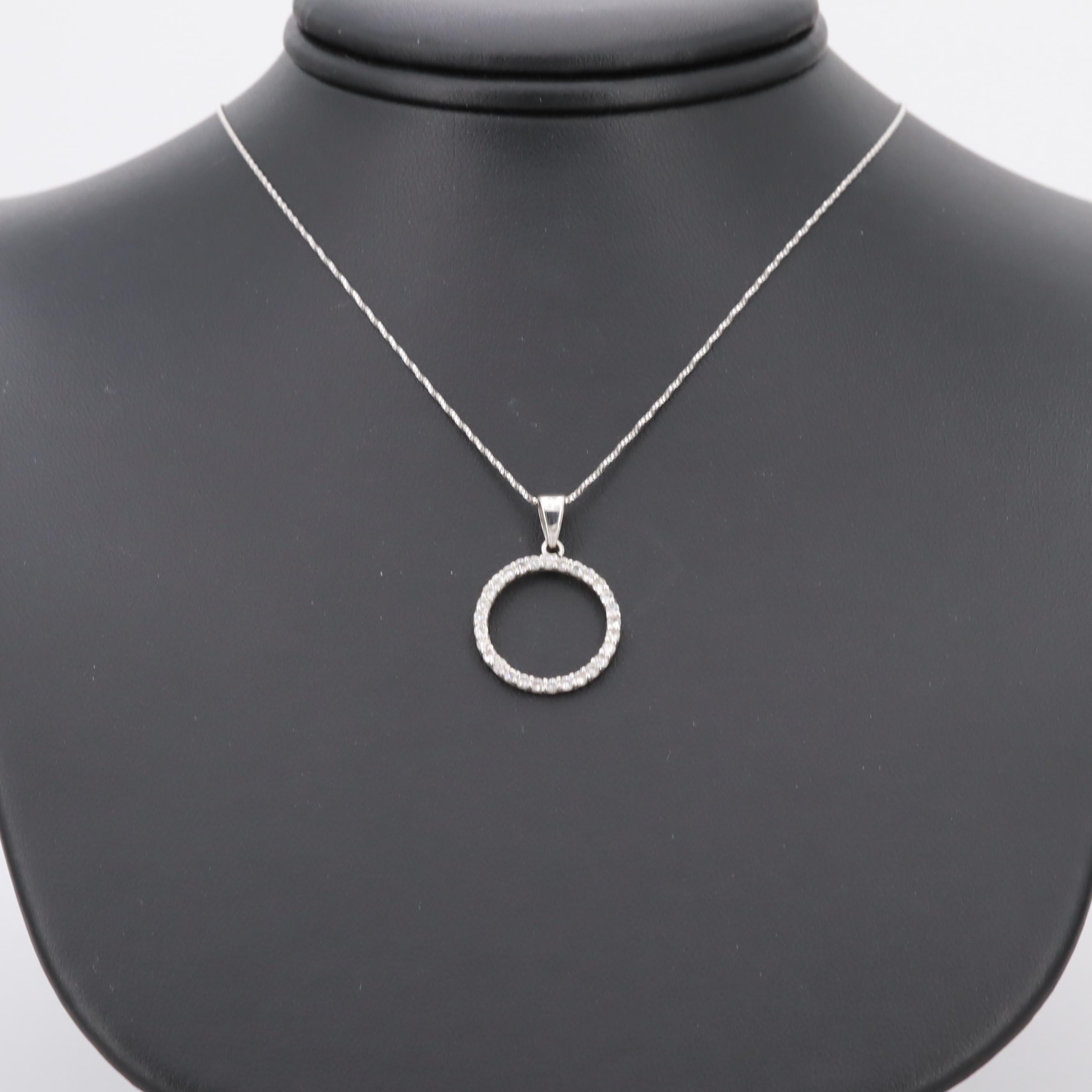 14K White Gold Cubic Zirconia Necklace