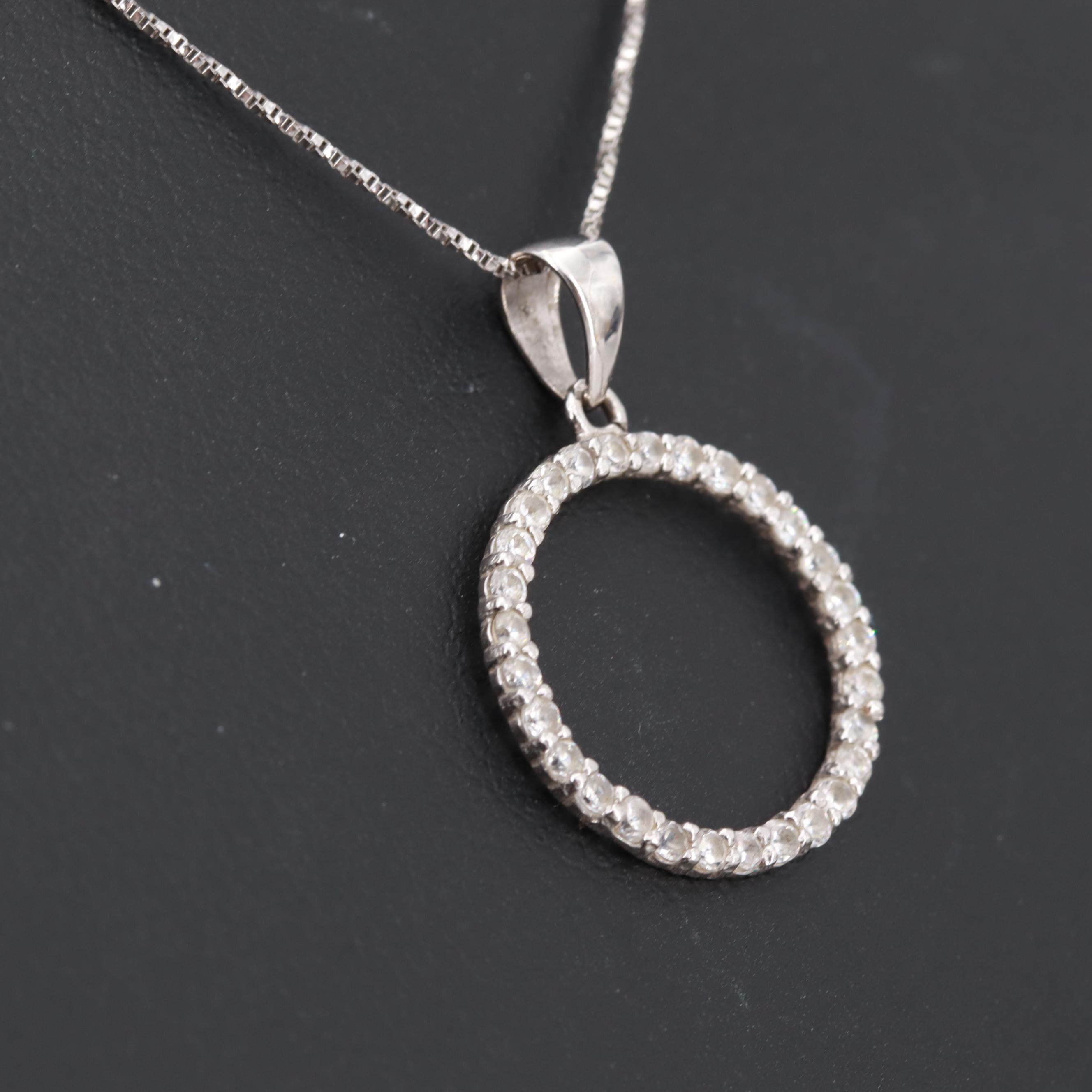 14K White Gold Cubic Zirconia Necklace