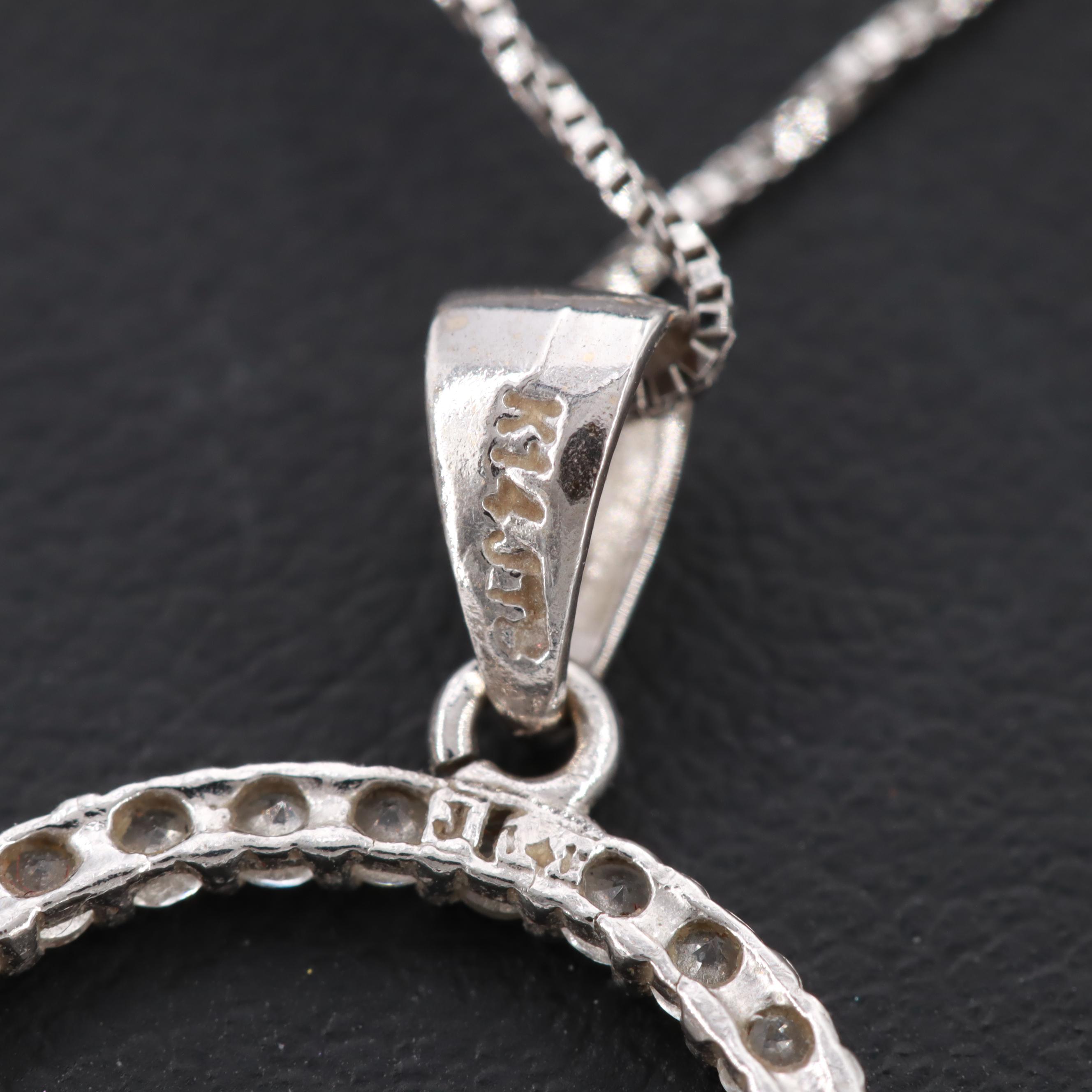14K White Gold Cubic Zirconia Necklace
