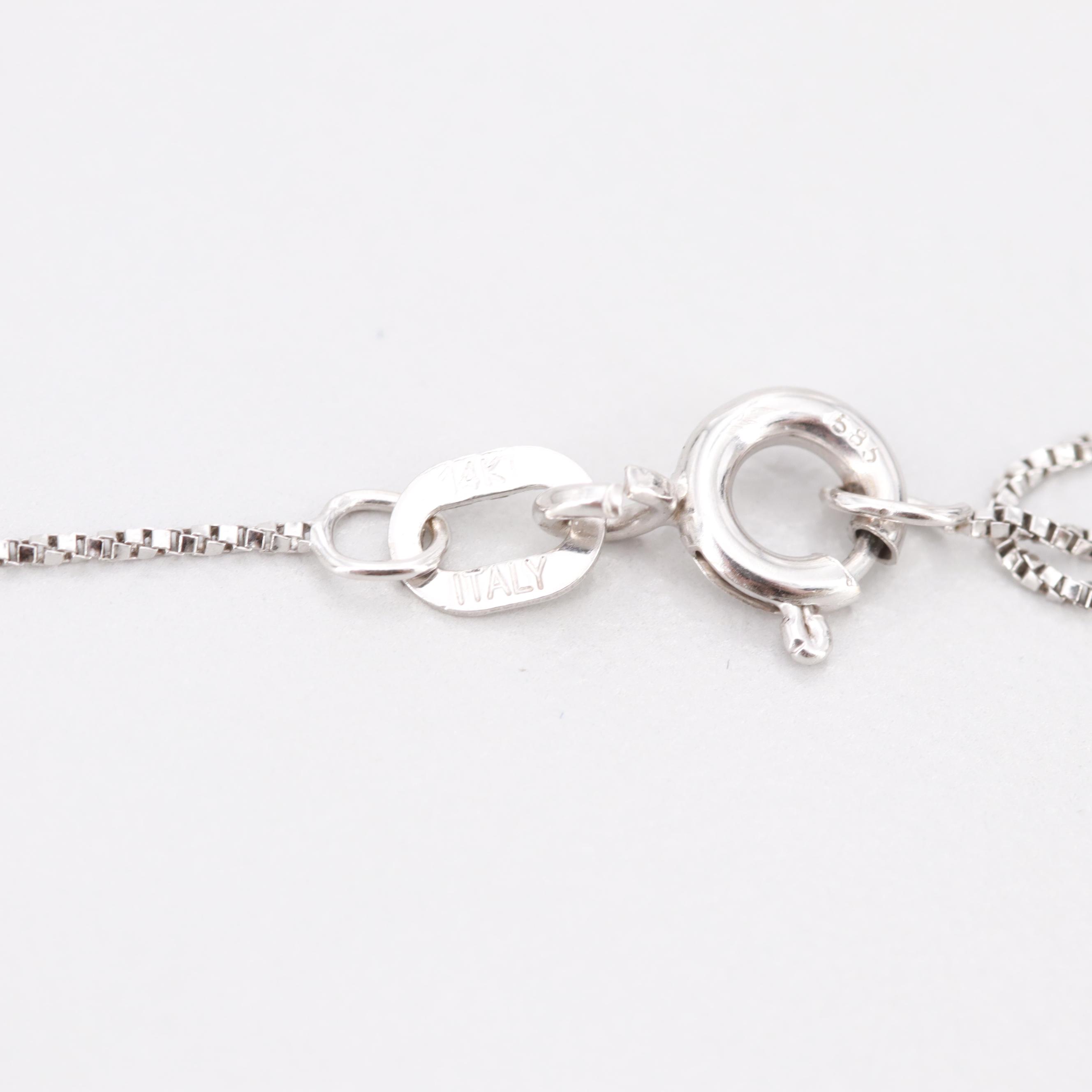 14K White Gold Cubic Zirconia Necklace