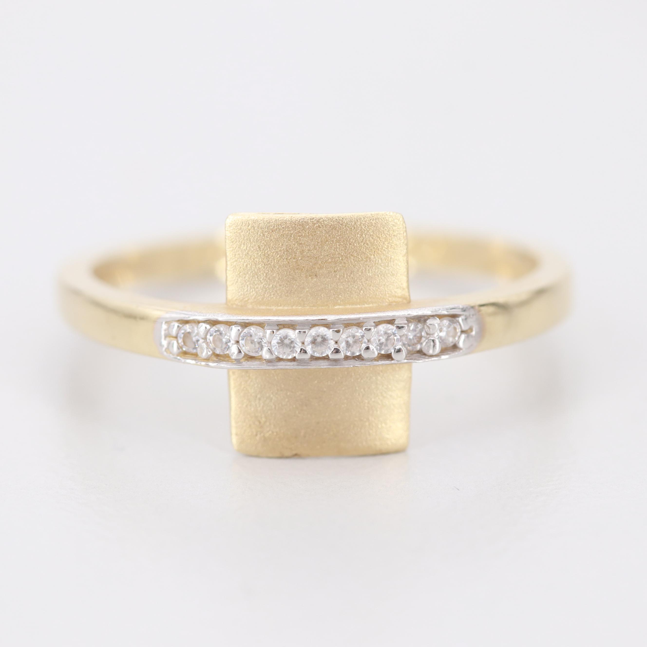 14K Yellow Gold Cubic Zirconia Ring