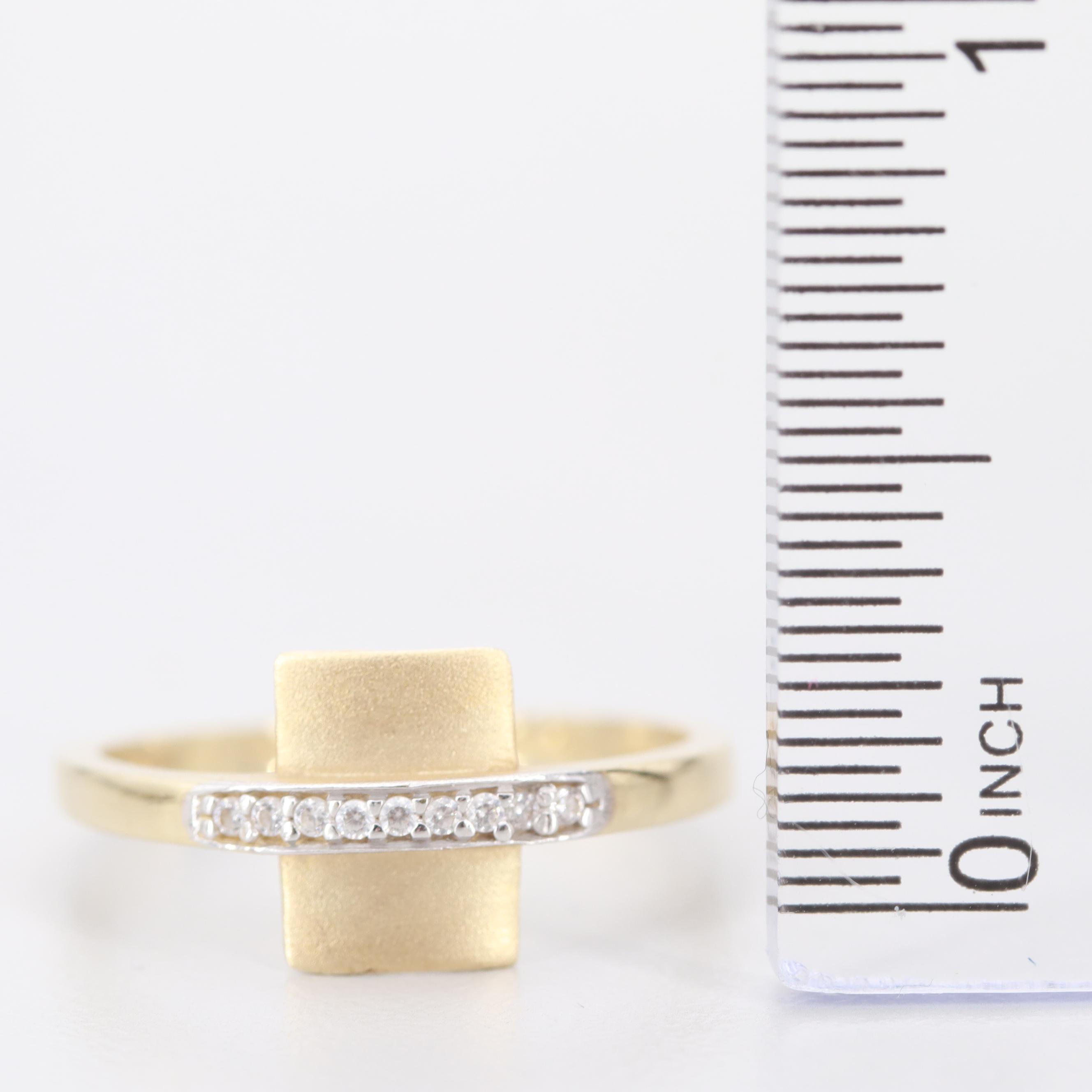 14K Yellow Gold Cubic Zirconia Ring