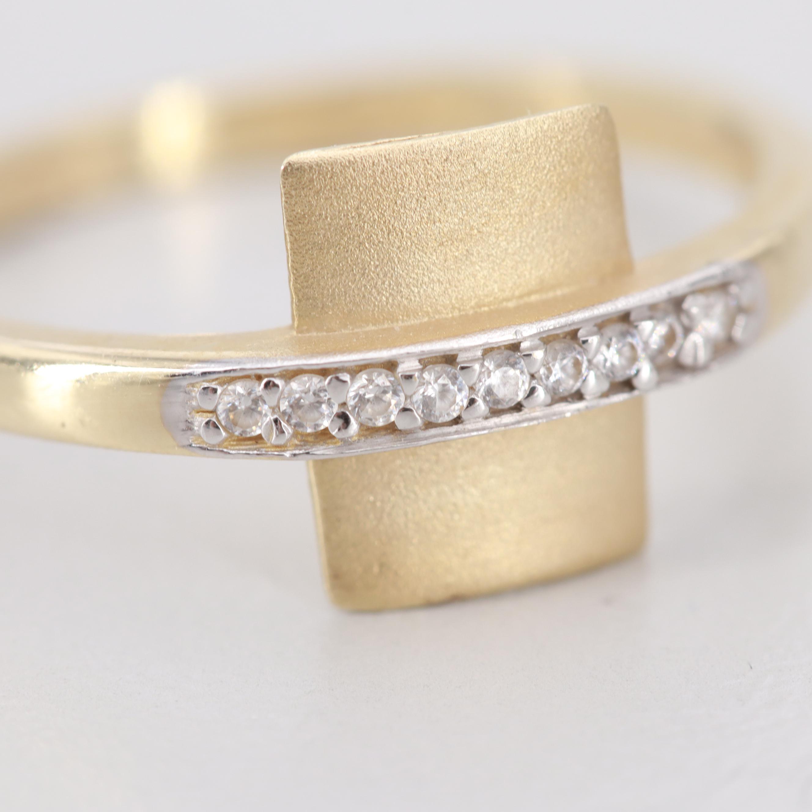 14K Yellow Gold Cubic Zirconia Ring