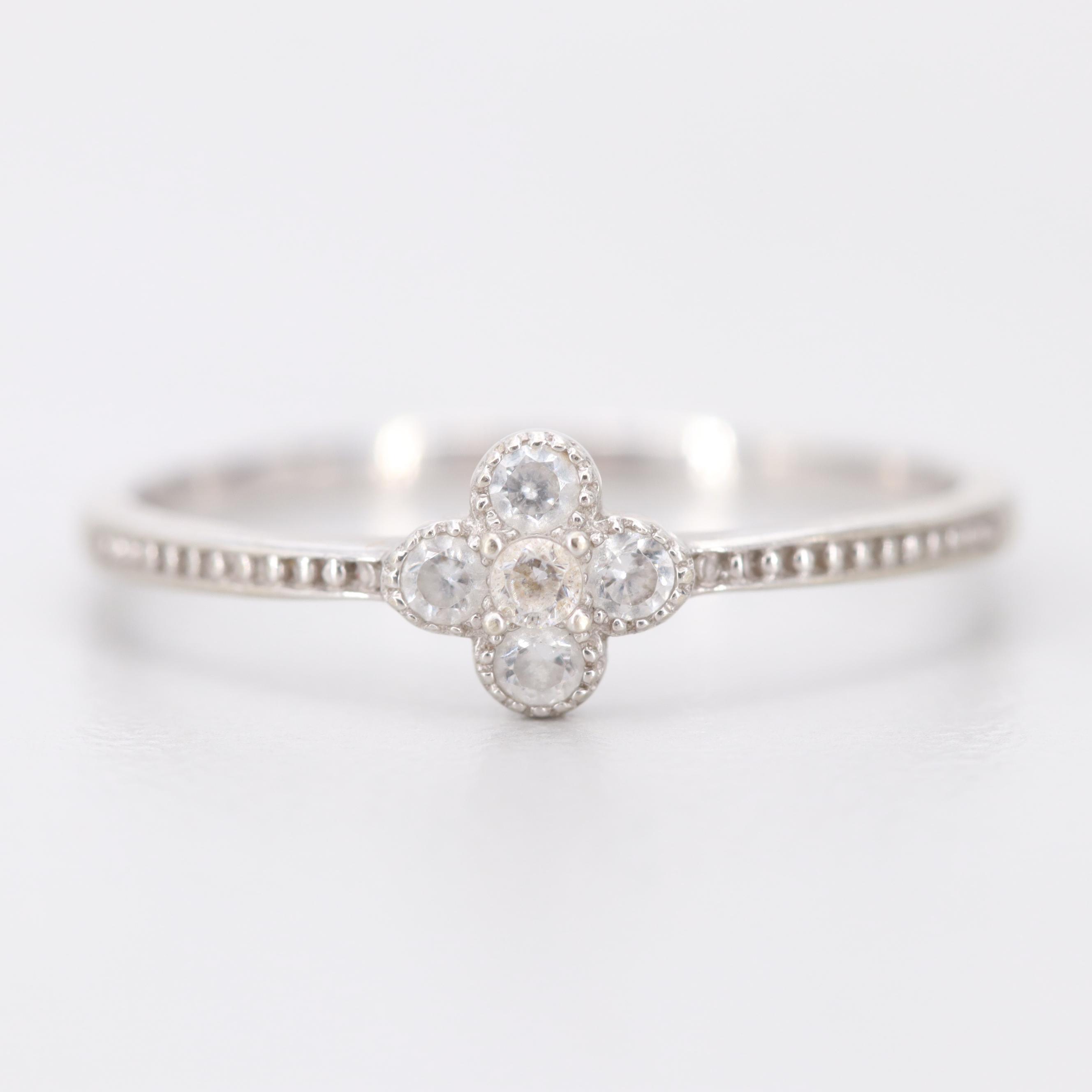 14K White Gold Cubic Zirconia Ring
