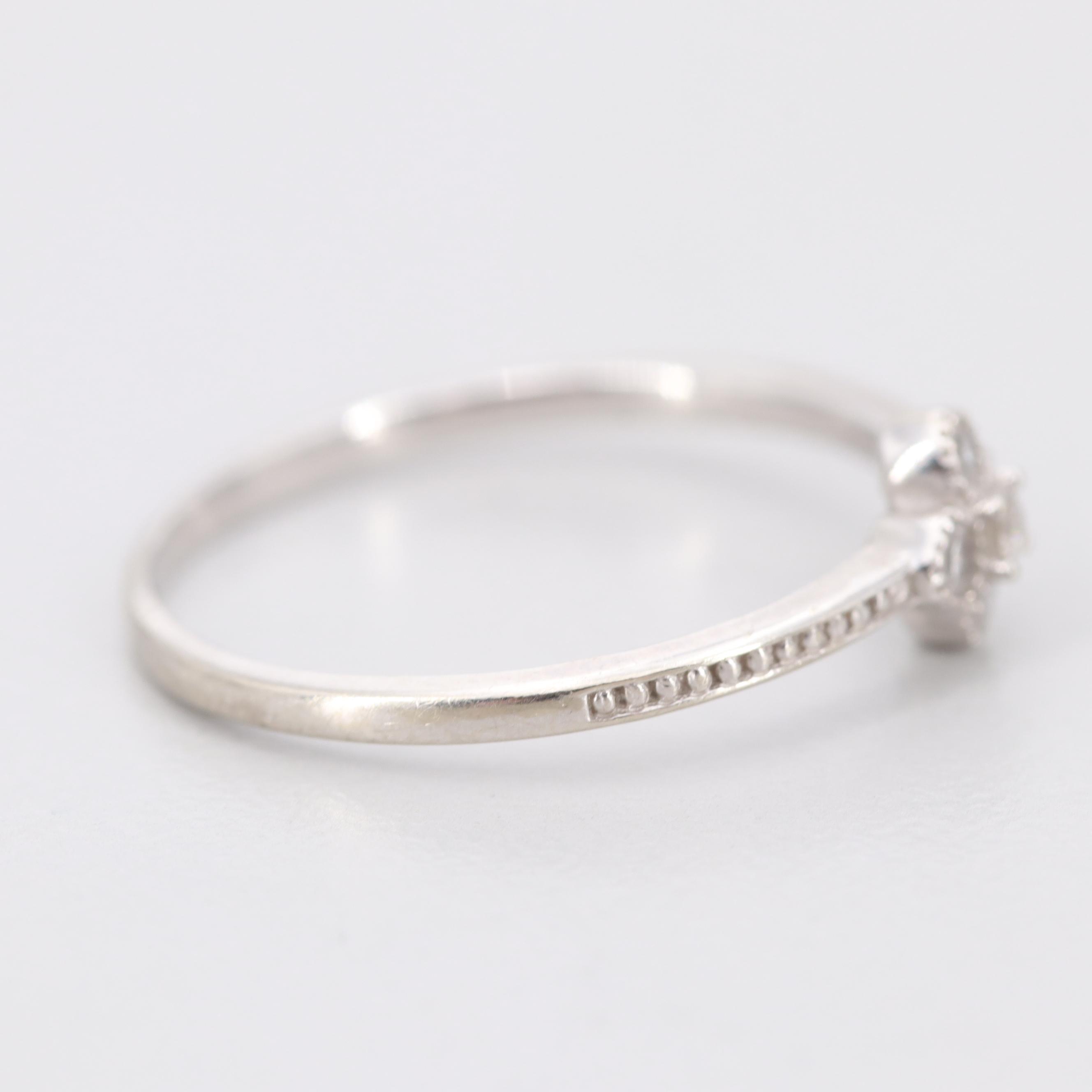 14K White Gold Cubic Zirconia Ring