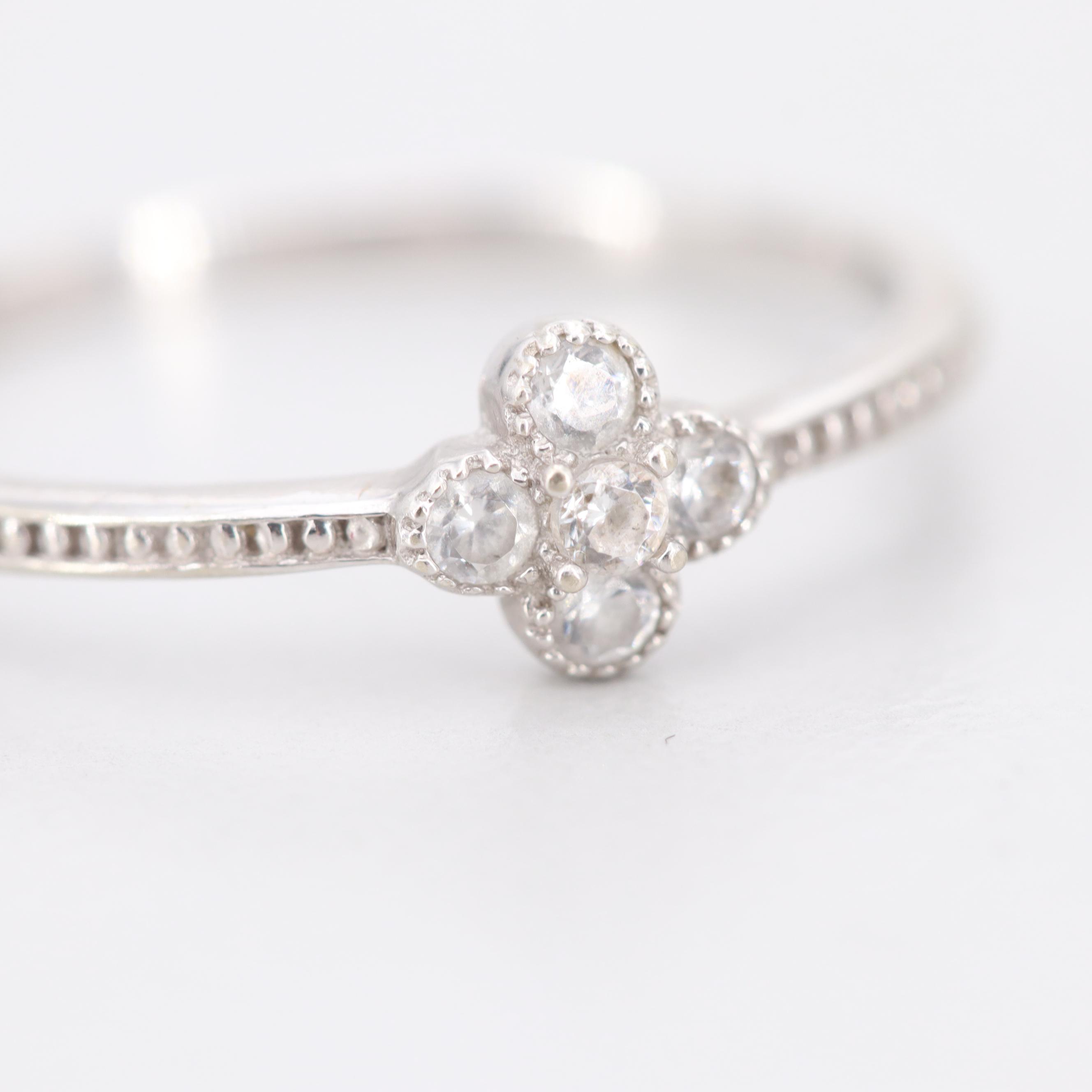 14K White Gold Cubic Zirconia Ring