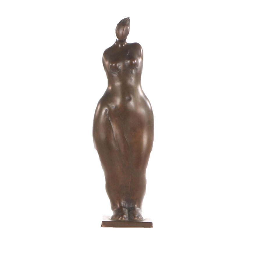 Figural Female Bronze Sculpture
