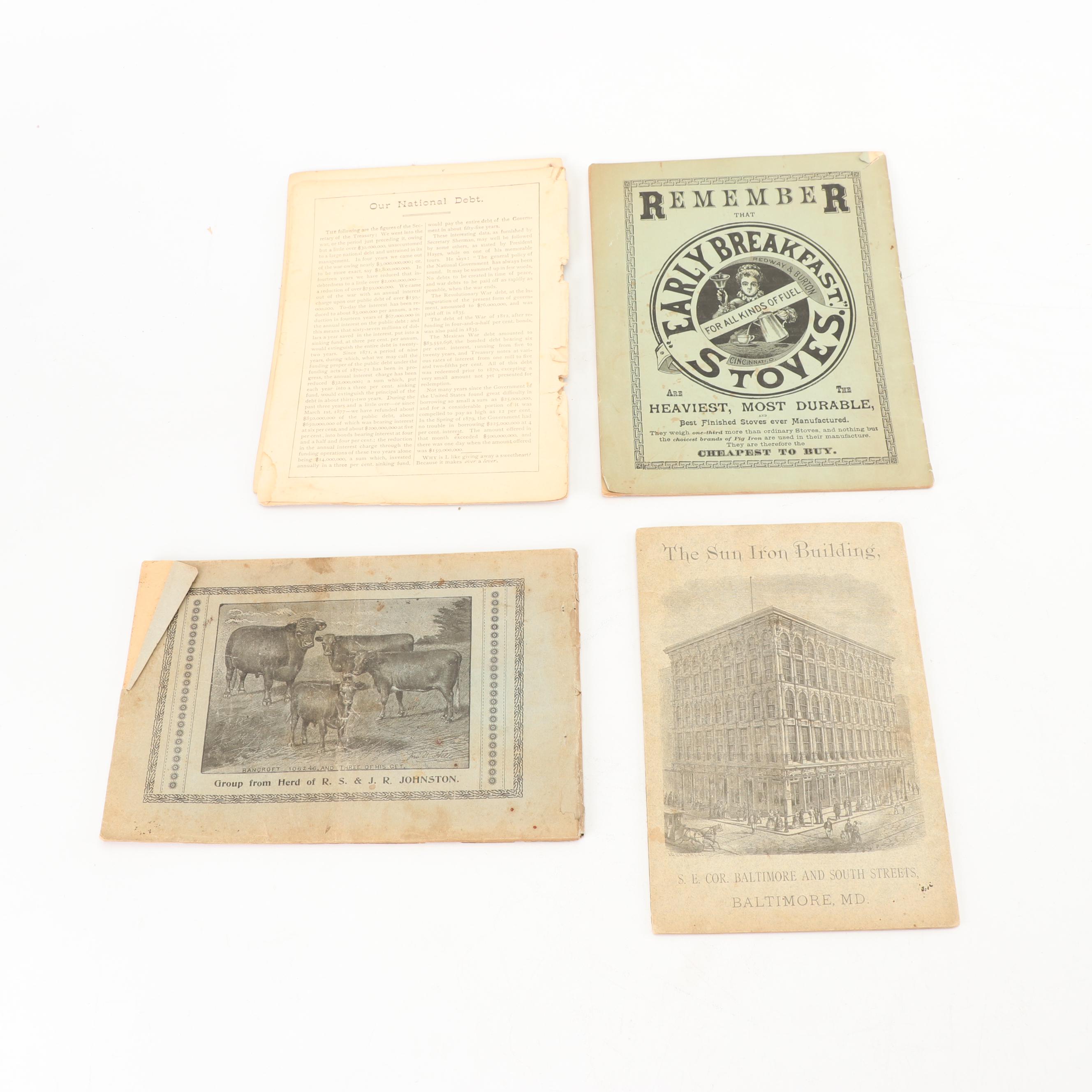 Archive of the Wesley Garner Family of Iowa, Assorted Historical Ephemera