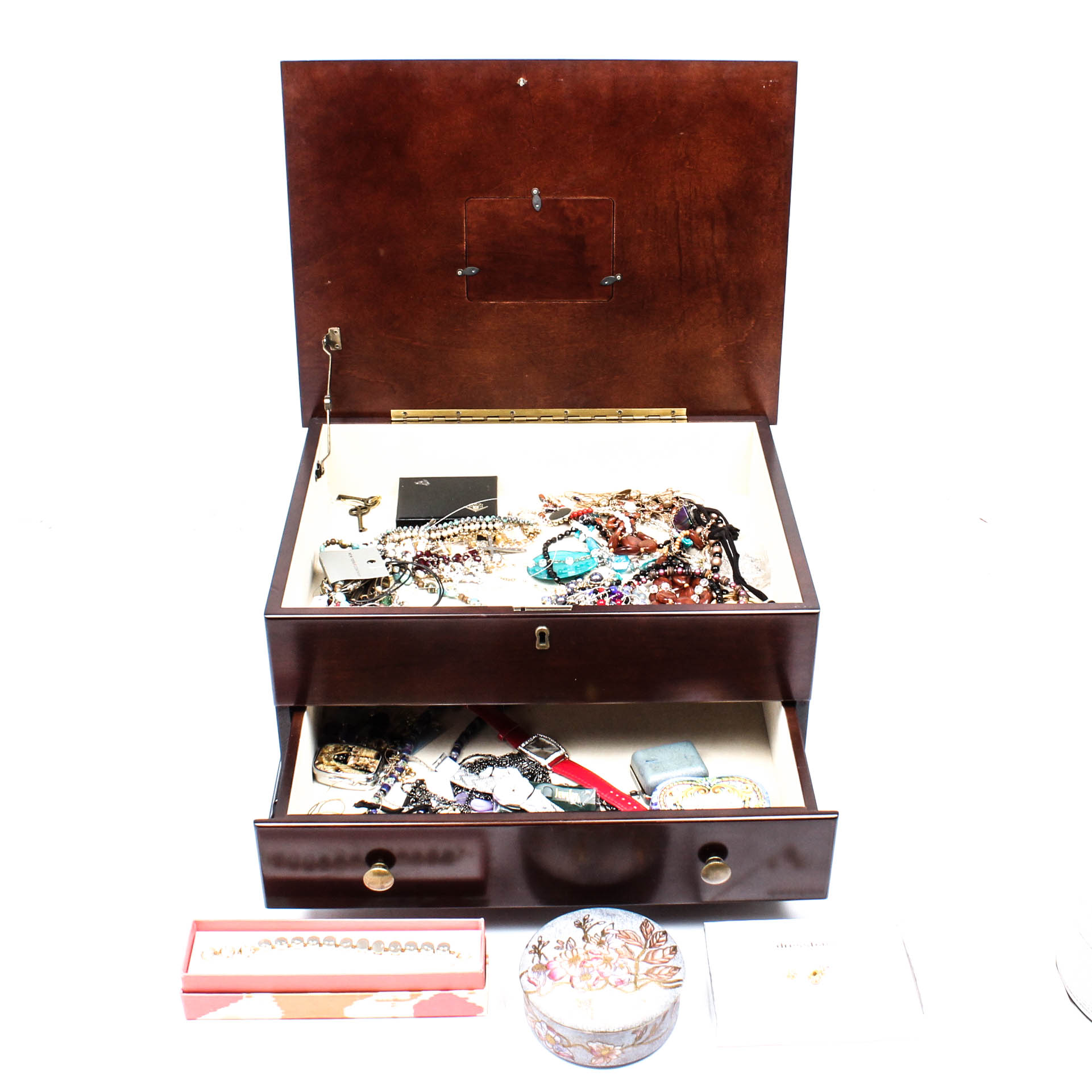 The Bombay Company Jewelry Box with Costume Jewelry