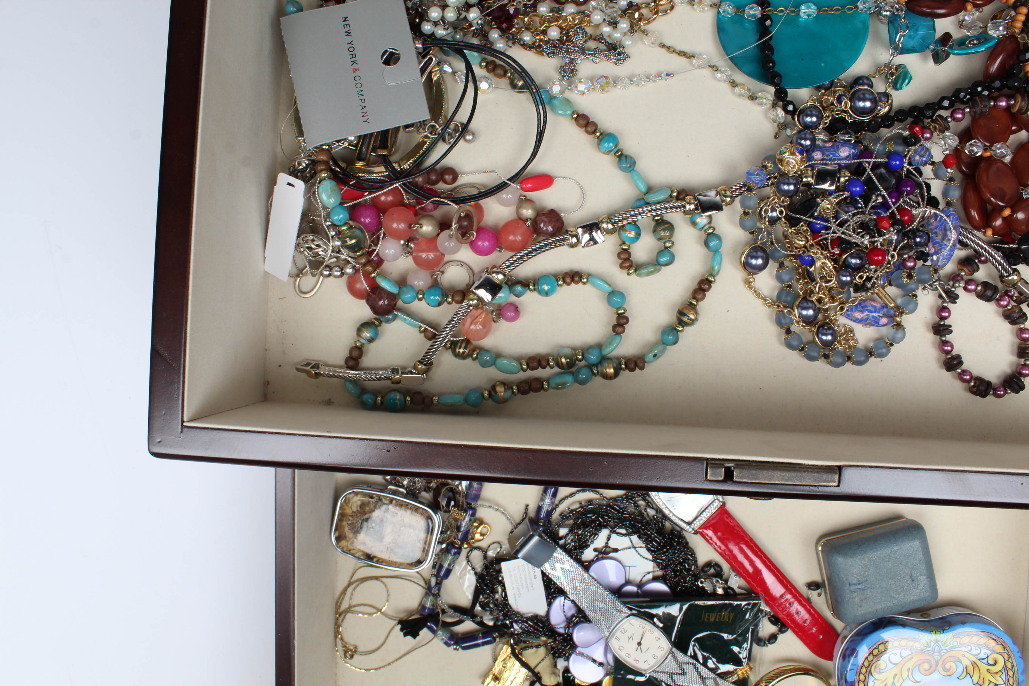 The Bombay Company Jewelry Box with Costume Jewelry