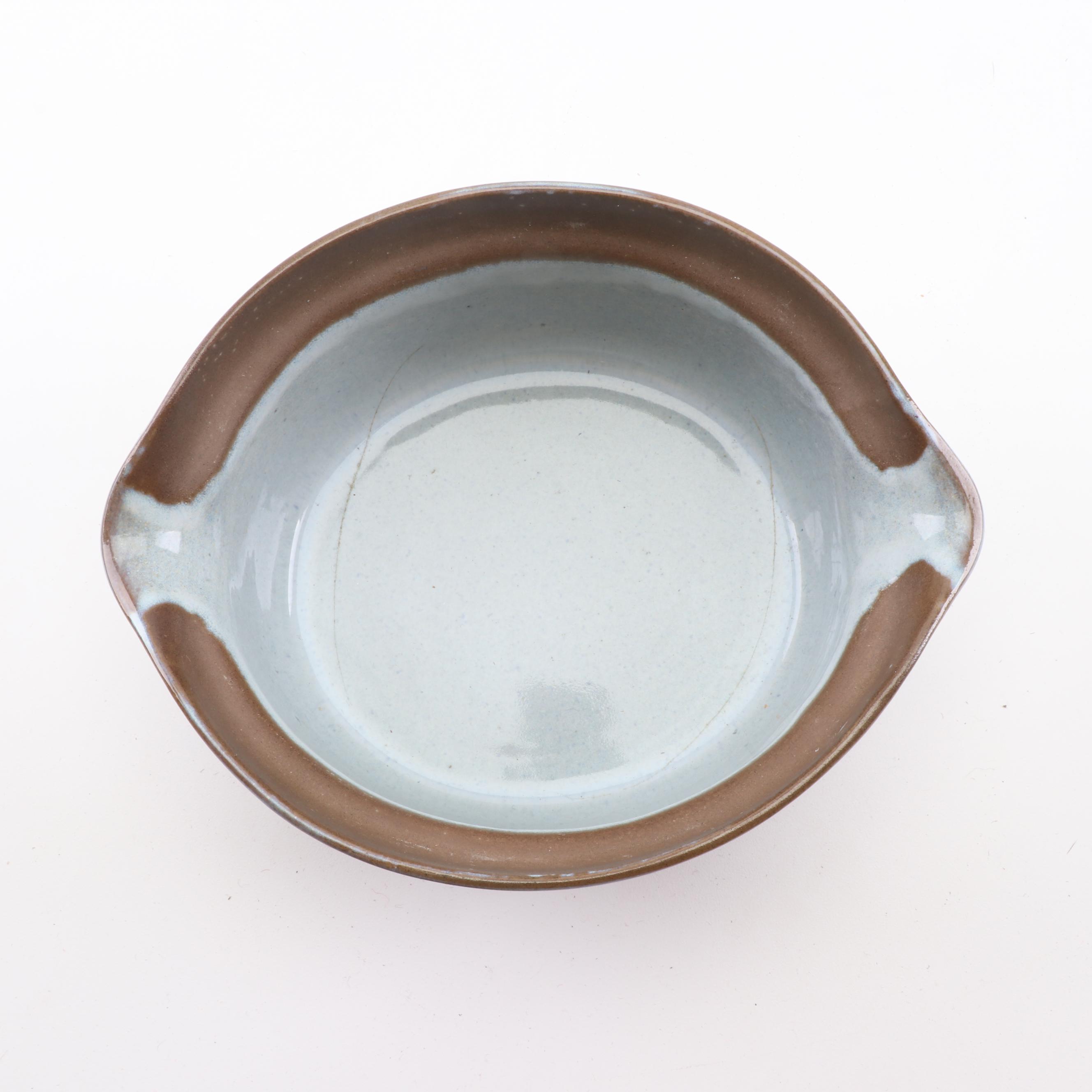 Signed Peter Pots Lidded Stoneware Casserole